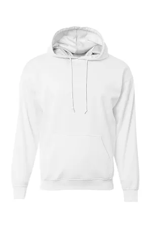 A4 Herren Sprint Tech Fleece Kapuzenpullover mit Beuteltasche - Weiß