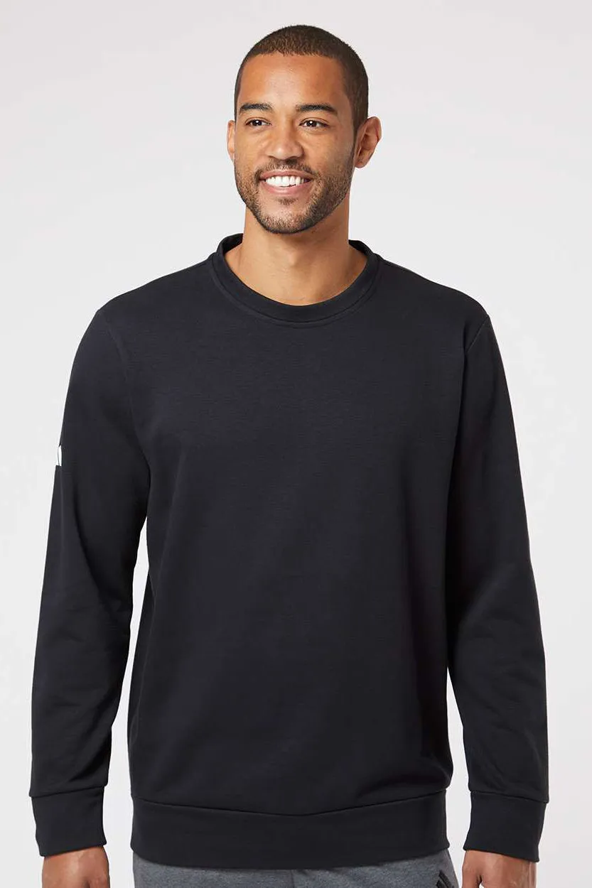 Adidas Herren Fleece Pullover mit Rundhalsausschnitt - Schwarz
