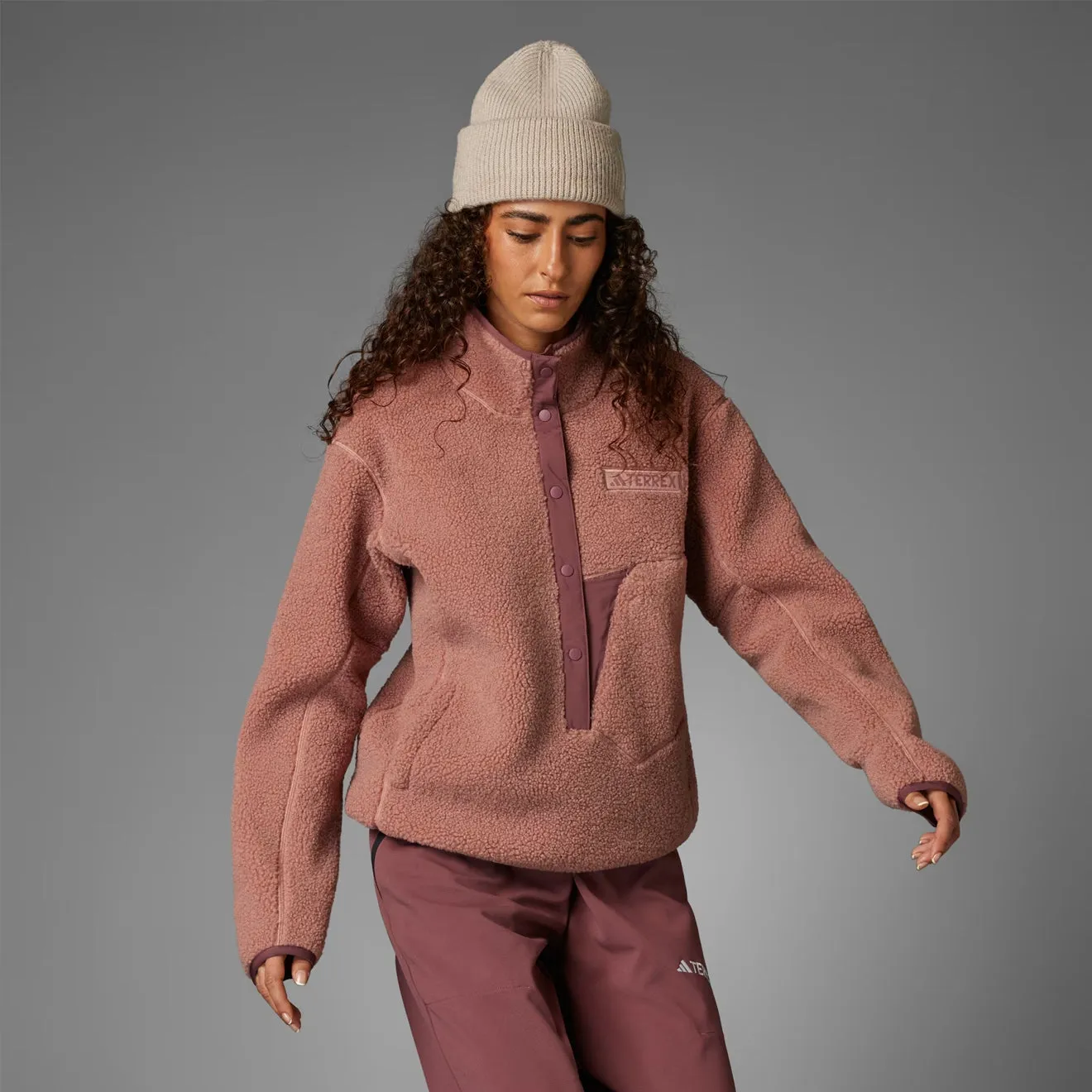 Adidas Terrex Damen Xploric High-Pile Fleece Pullover Warm Clay