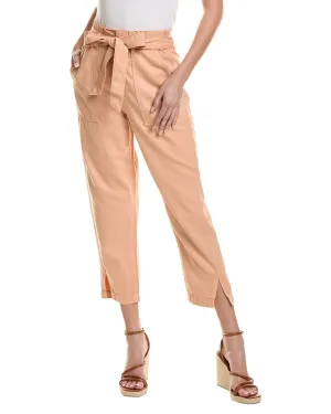 AG Jeans High-Waist Barrel Hose aus Seidenmix mit Paperbag-Detail