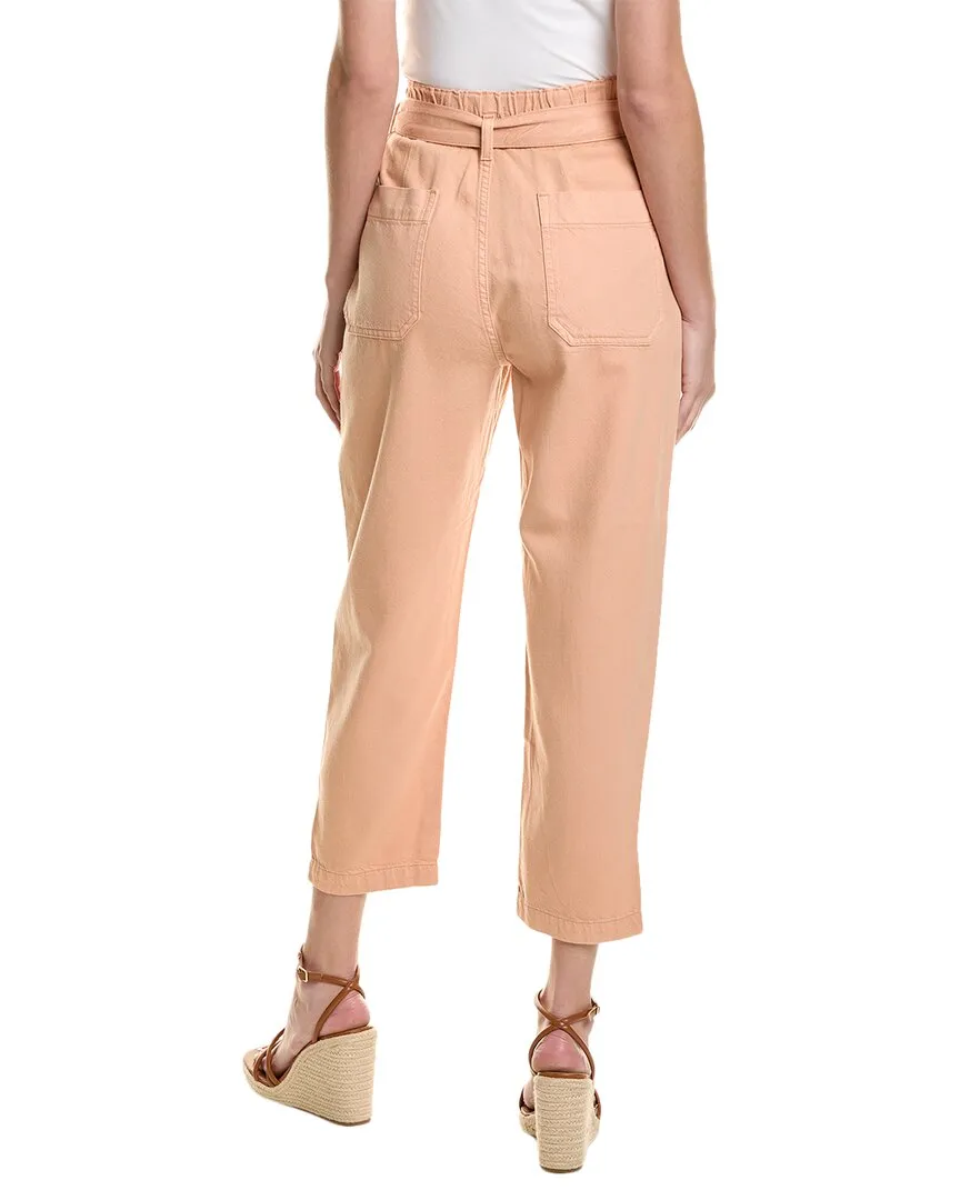 AG Jeans High-Waist Barrel Hose aus Seidenmix mit Paperbag-Detail