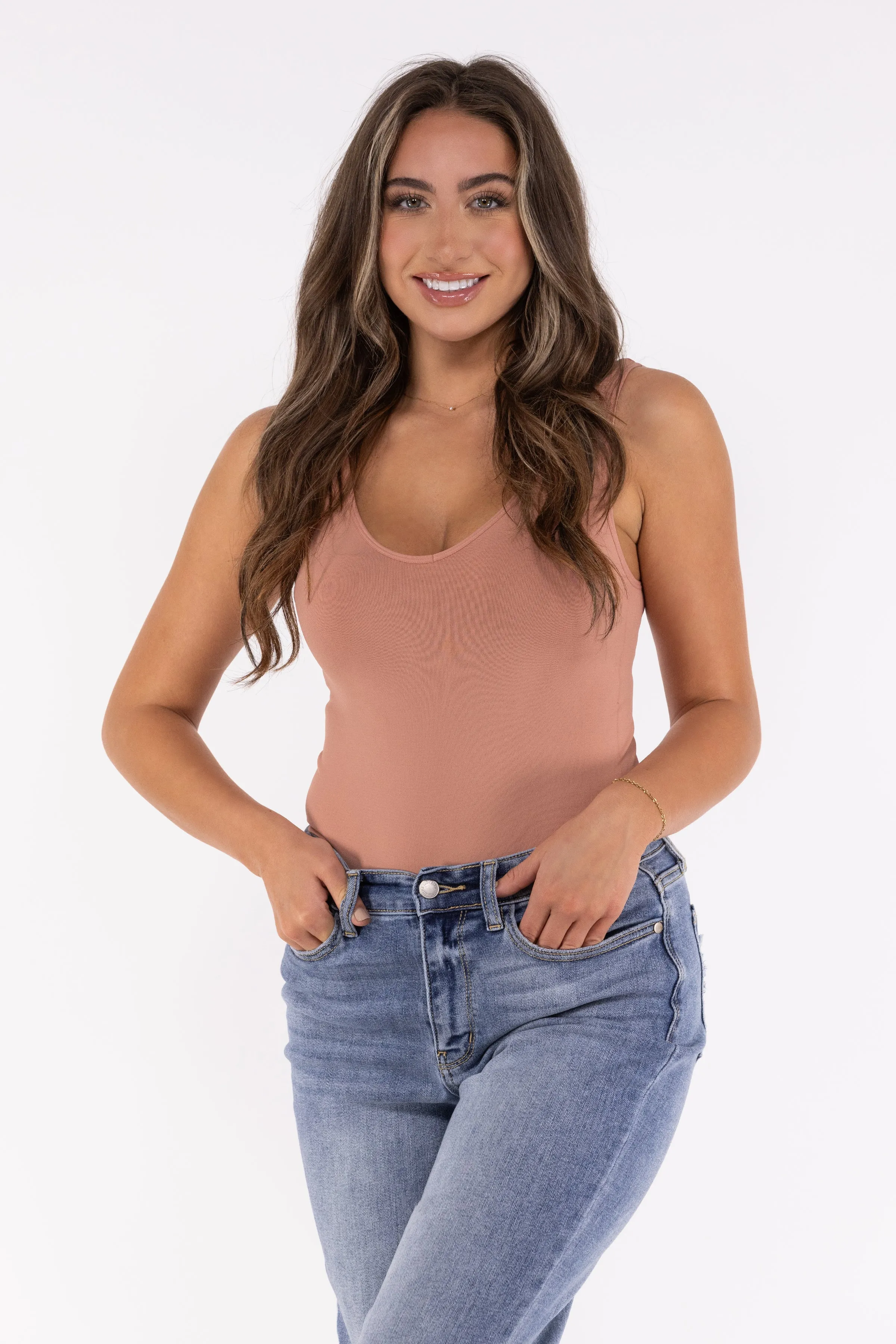 Ganztägig umkehrbares Damen-V-Ausschnitt-Tanktop