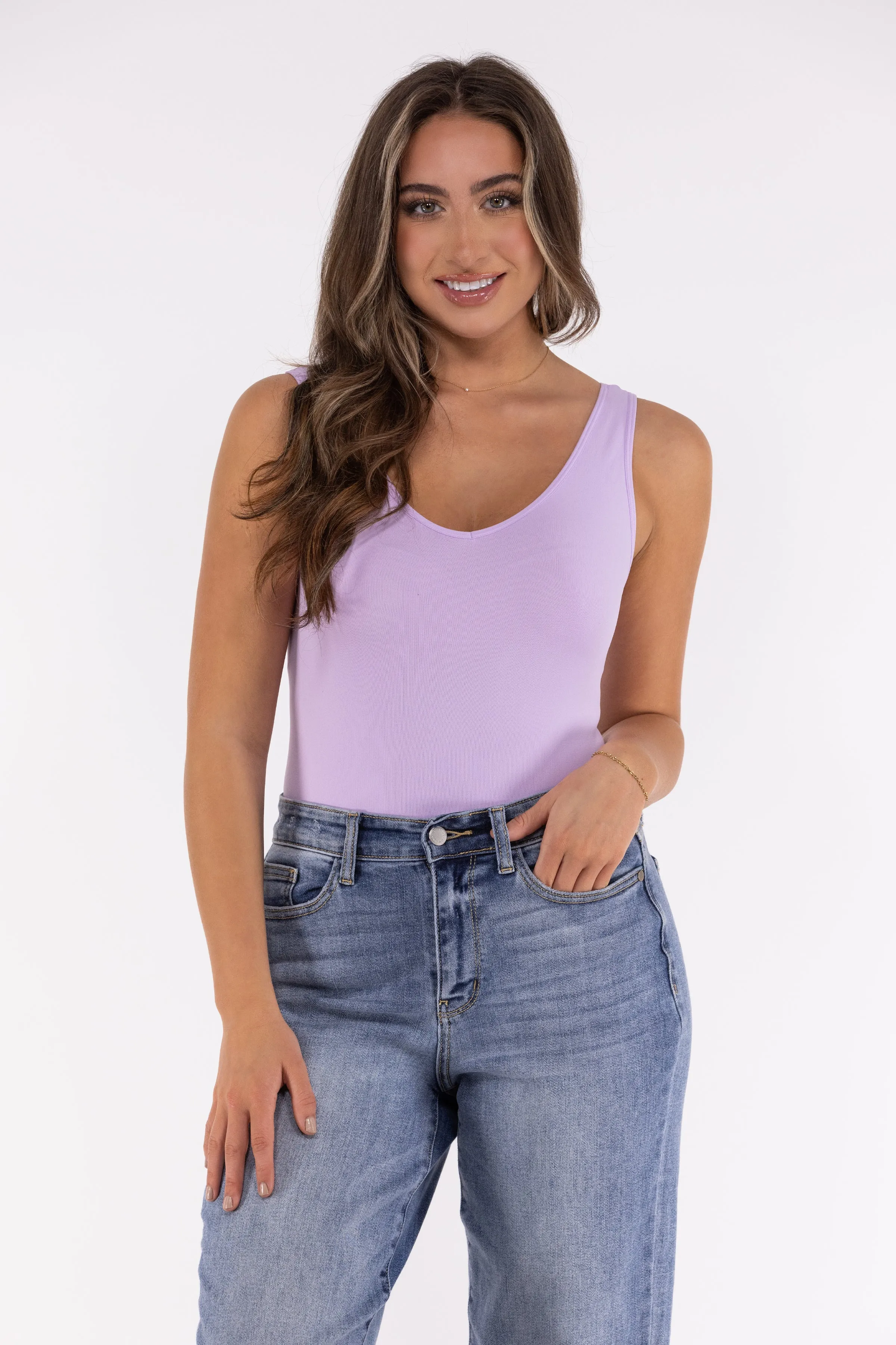 Ganztägig umkehrbares Damen-V-Ausschnitt-Tanktop