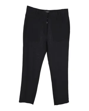 Ann Demeulemeester Gerade geschnittene Hose in schwarzer Wolle