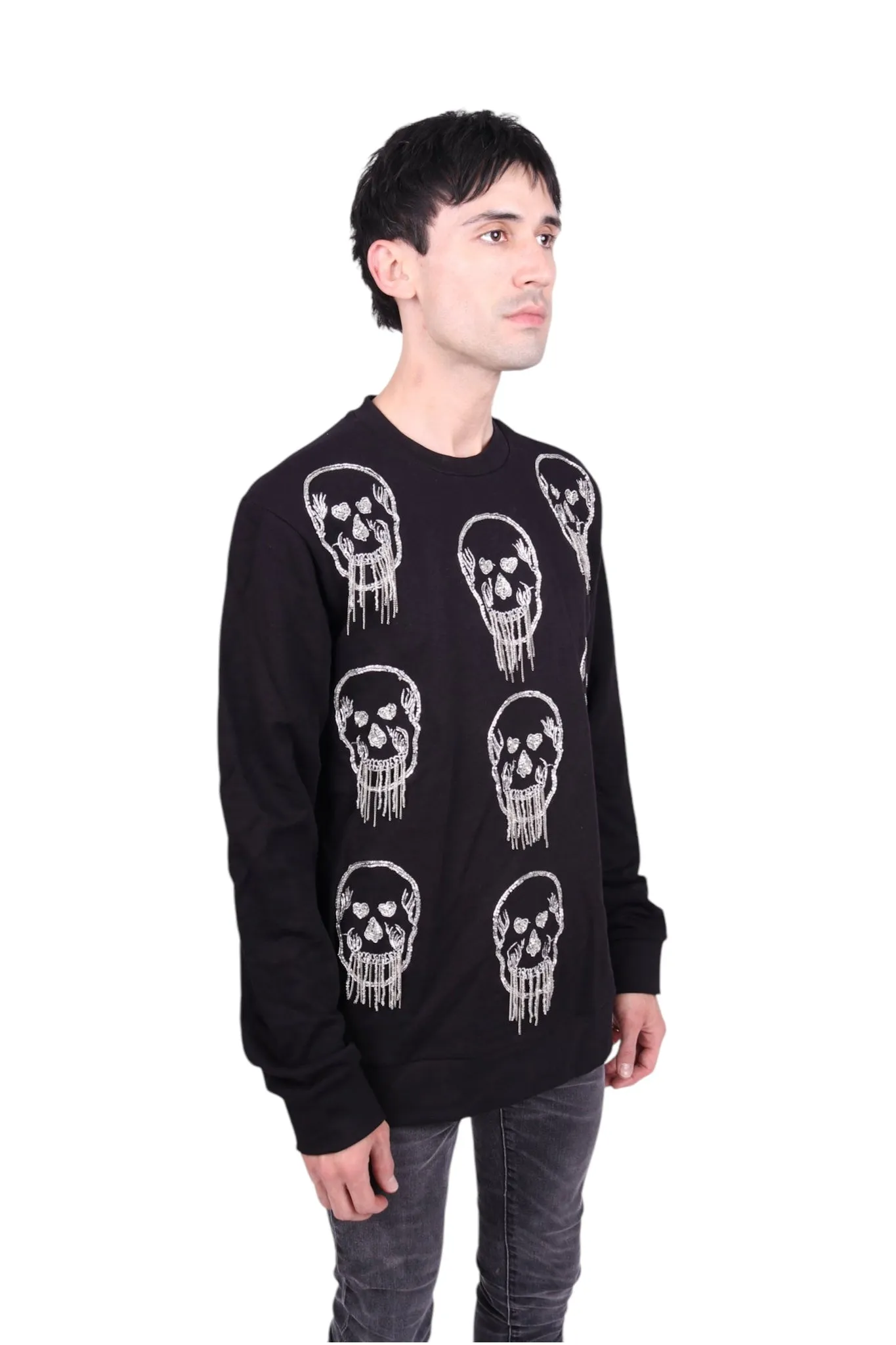 Any Old Iron Herren-Sweatshirt mit Totenkopf-Fransen