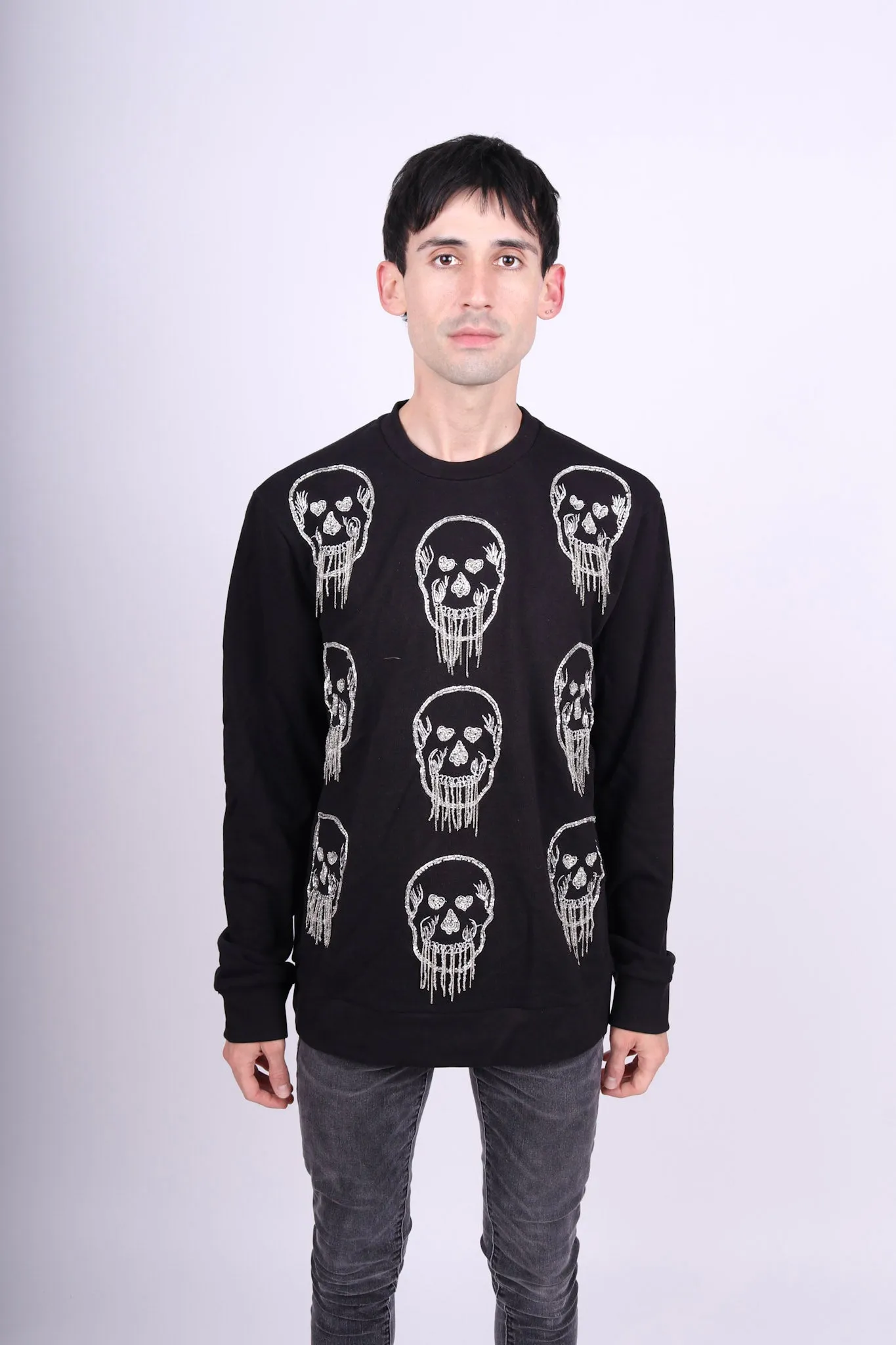 Any Old Iron Herren-Sweatshirt mit Totenkopf-Fransen