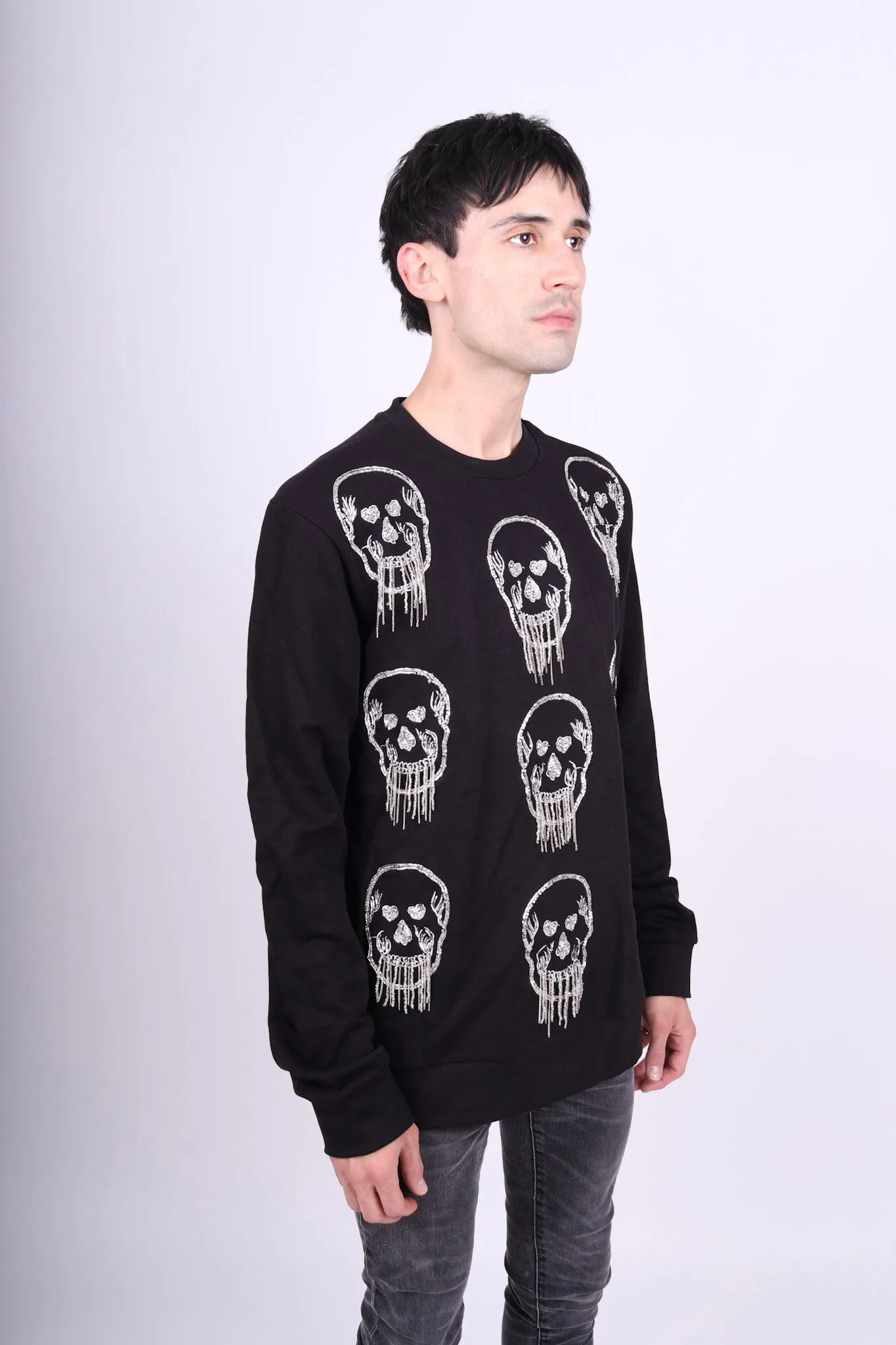 Any Old Iron Herren-Sweatshirt mit Totenkopf-Fransen