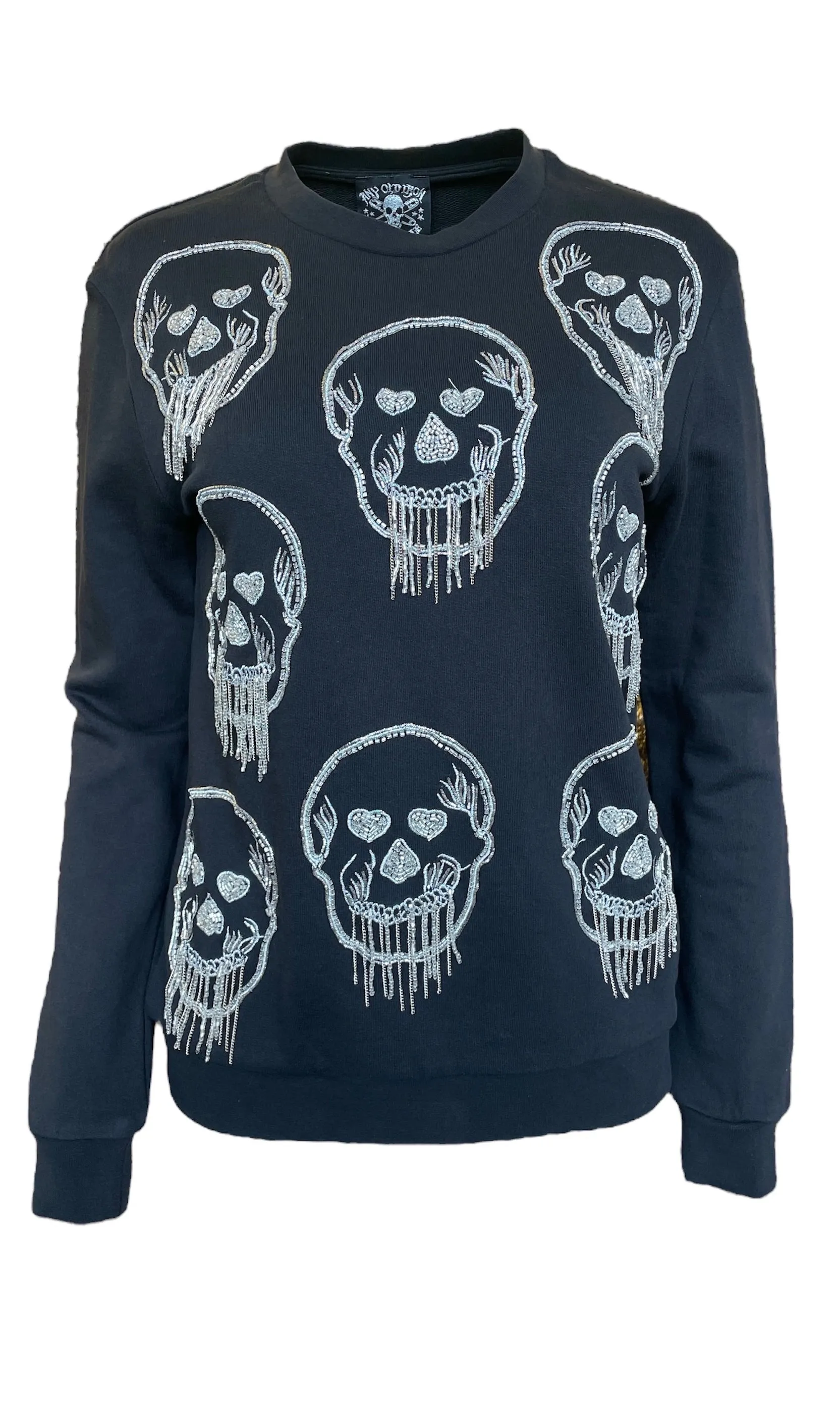 Any Old Iron Herren-Sweatshirt mit Totenkopf-Fransen