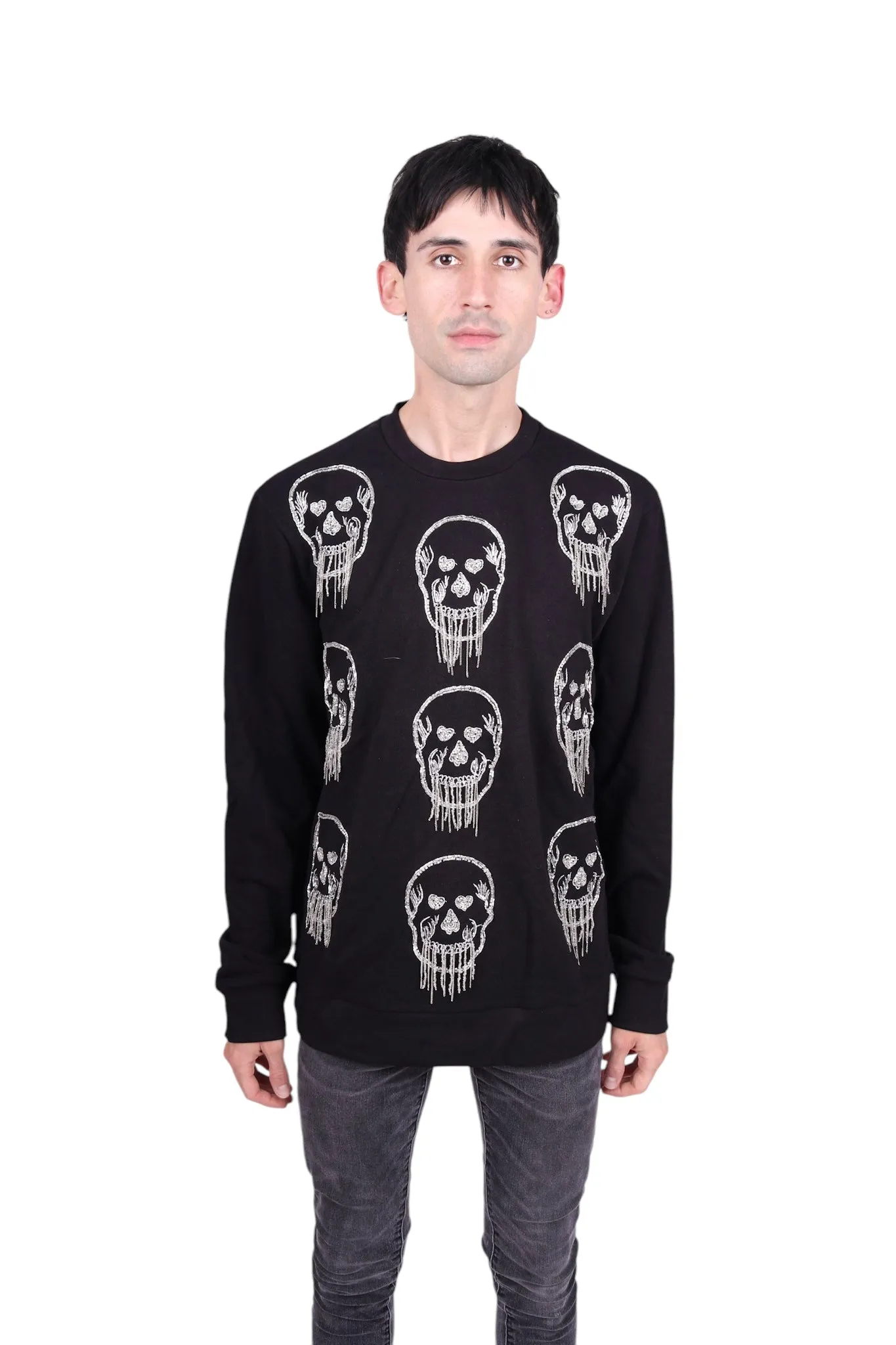 Any Old Iron Herren-Sweatshirt mit Totenkopf-Fransen