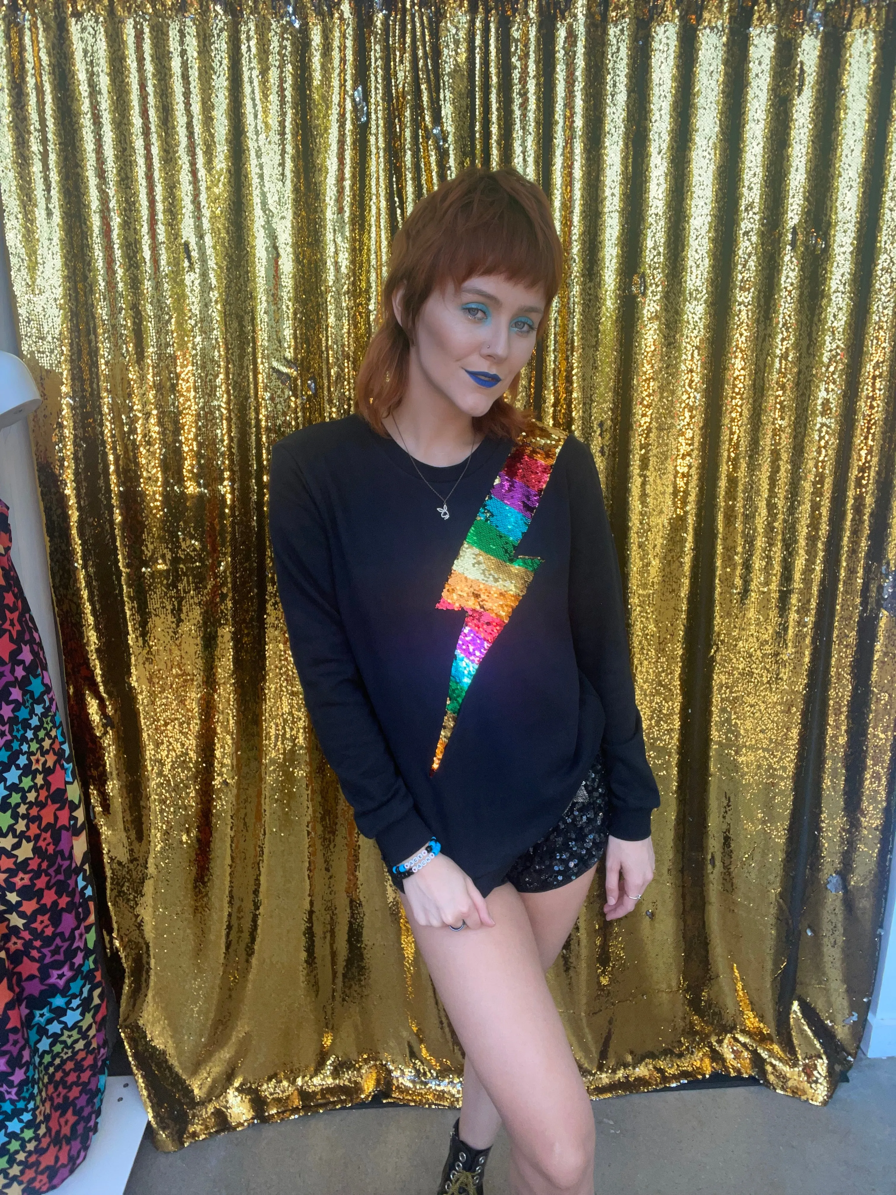 Jeder Alte Eisen Regenbogen Gold Blitz Sweatshirt