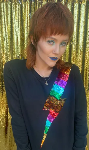 Jeder Alte Eisen Regenbogen Gold Blitz Sweatshirt