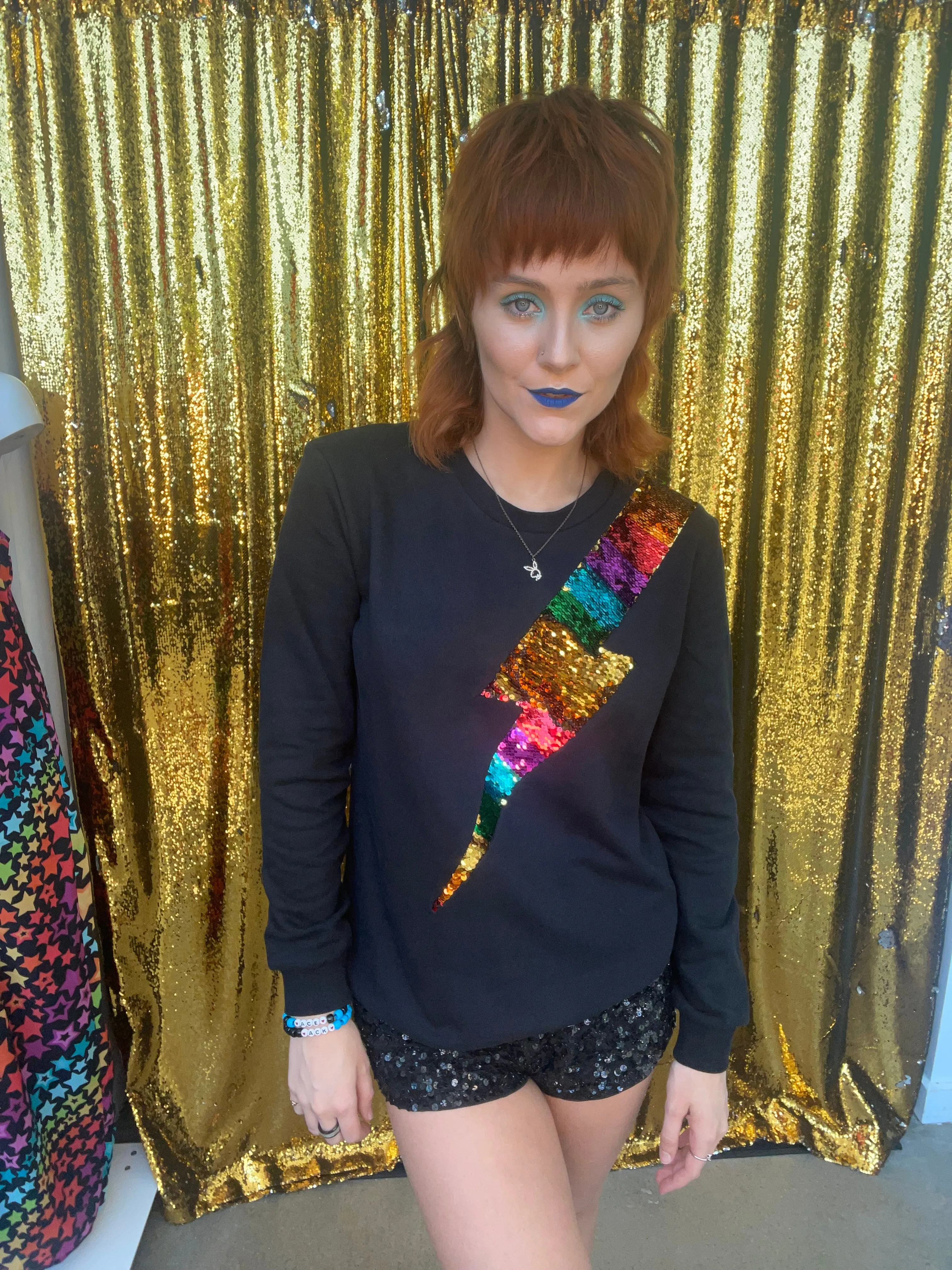 Jeder Alte Eisen Regenbogen Gold Blitz Sweatshirt