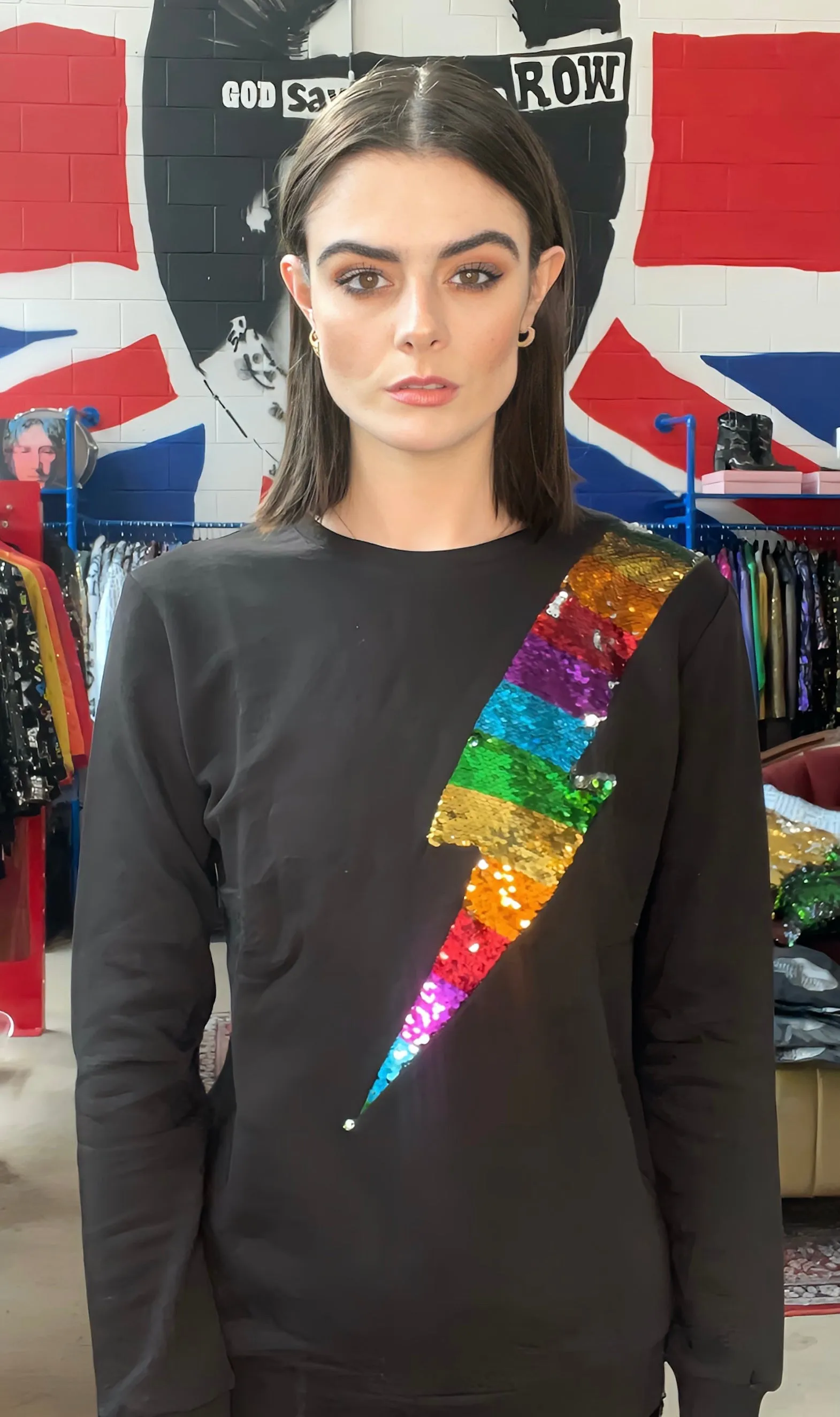 Any Old Iron Regenbogen Silber Blitz Sweatshirt