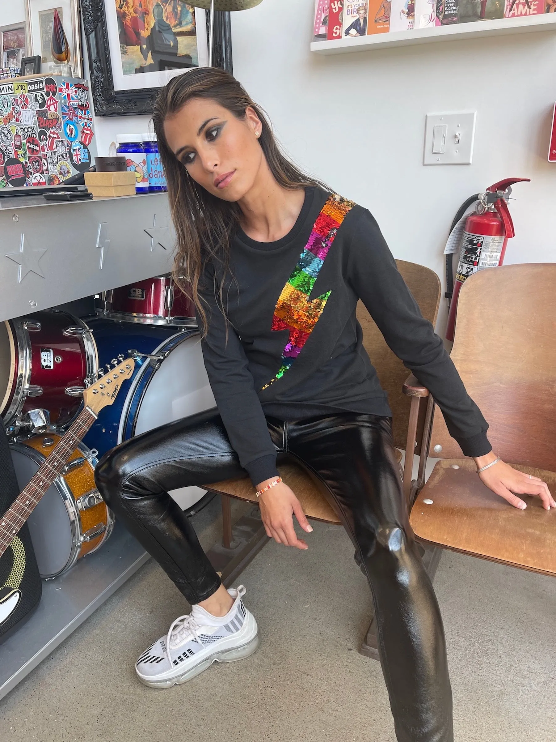 Any Old Iron Regenbogen Silber Blitz Sweatshirt