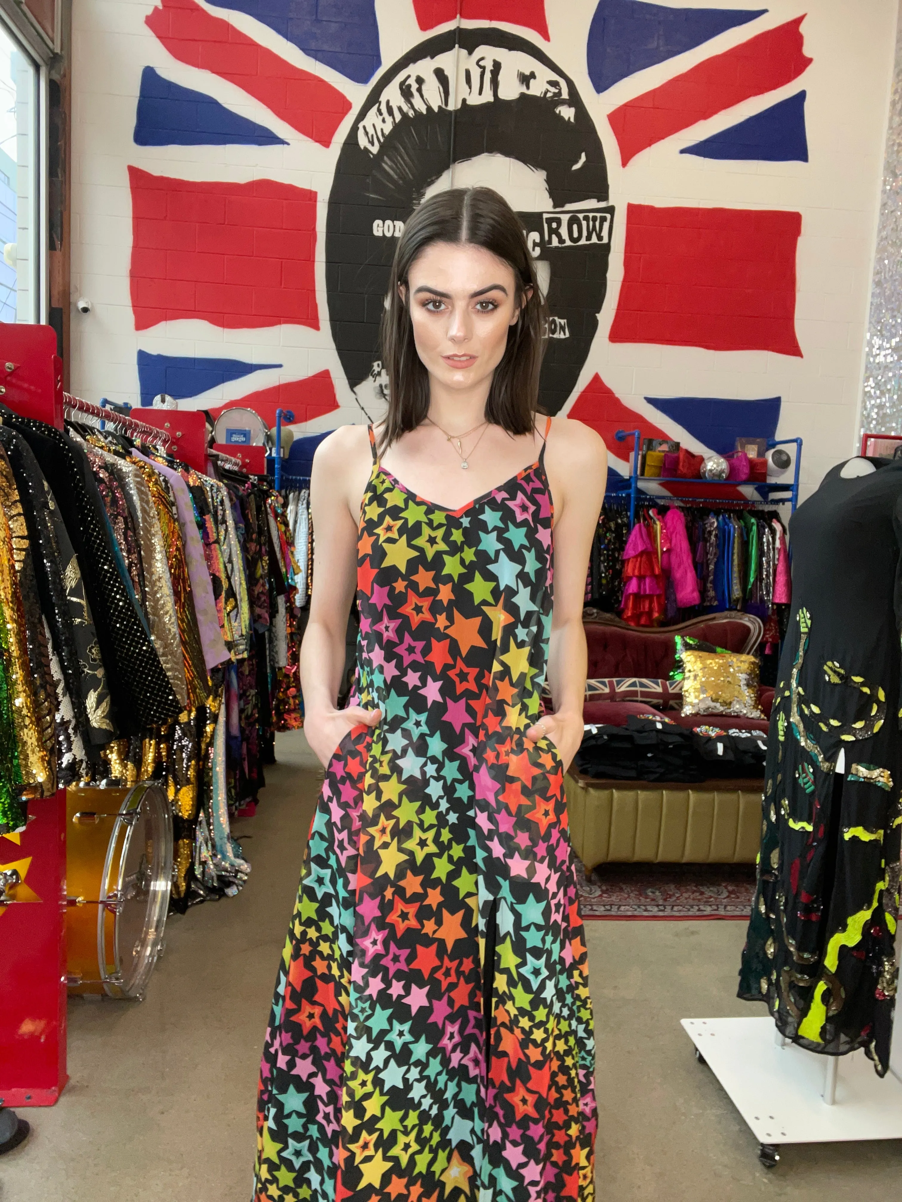 Jeder Alte Eisen Regenbogen Stern Kleid