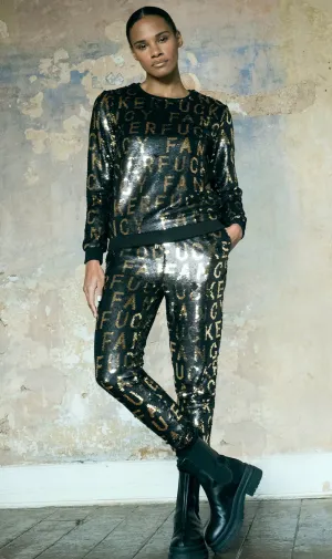 Jedes Alte Eisen Pailletten Extravaganter Scheißer Sweatshirt