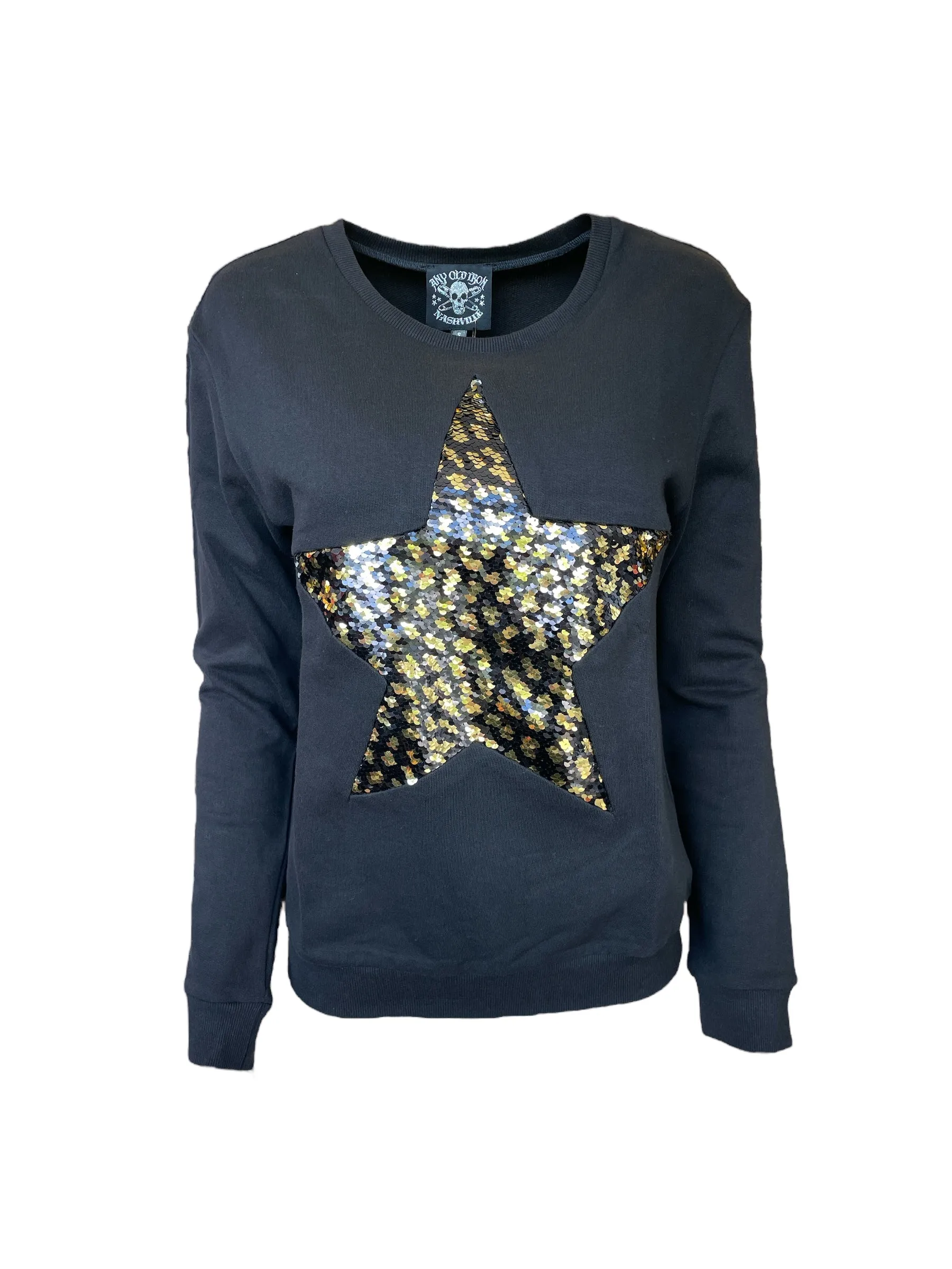 Any Old Iron Damen Leopard Großer Stern Sweatshirt