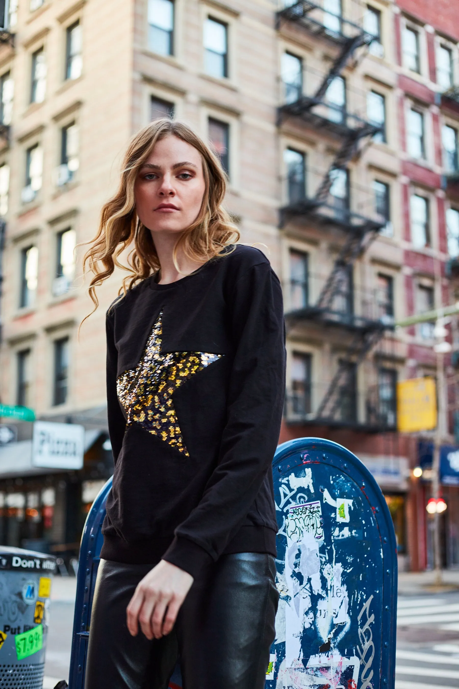 Any Old Iron Damen Leopard Großer Stern Sweatshirt