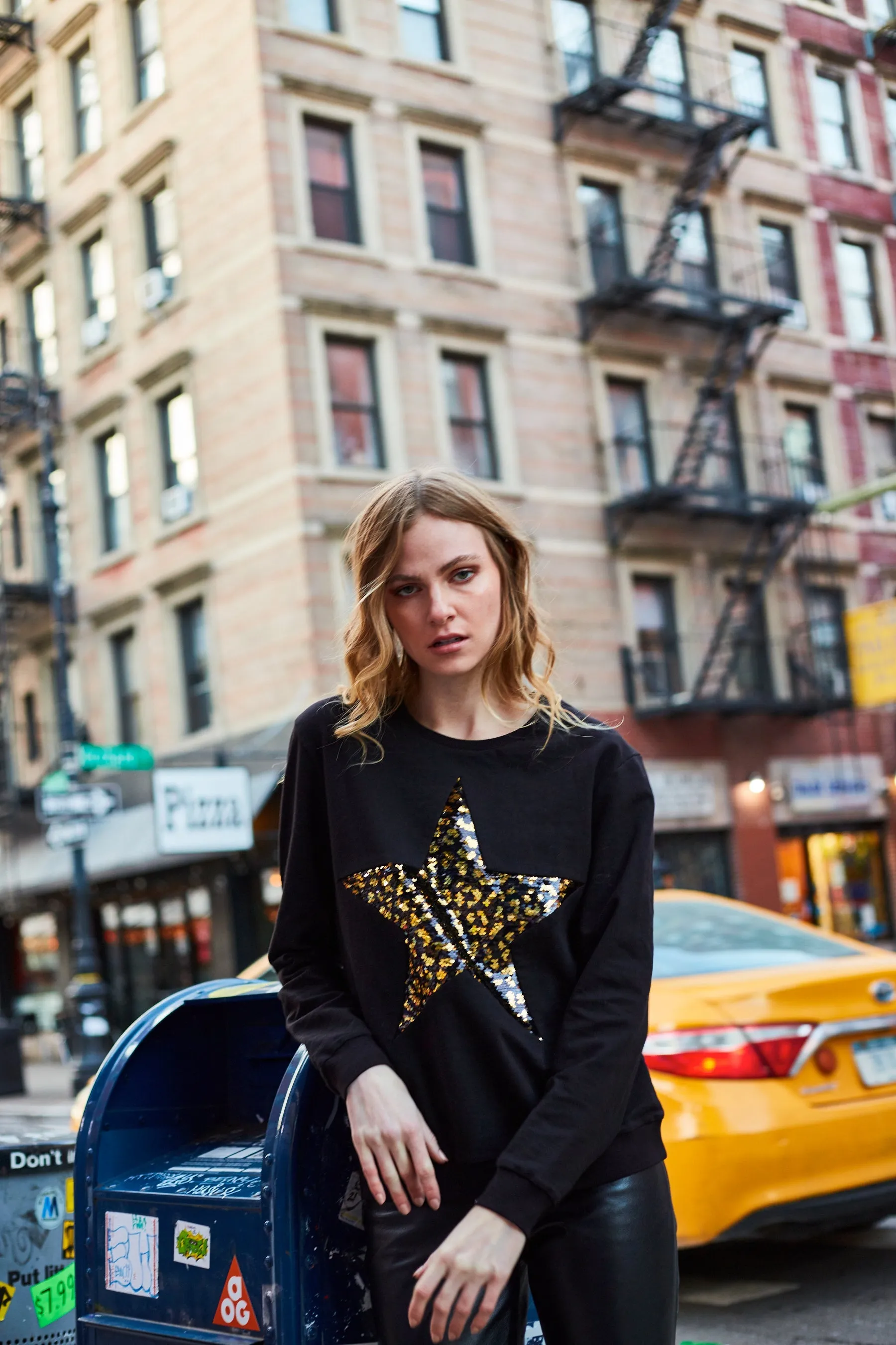 Any Old Iron Damen Leopard Großer Stern Sweatshirt