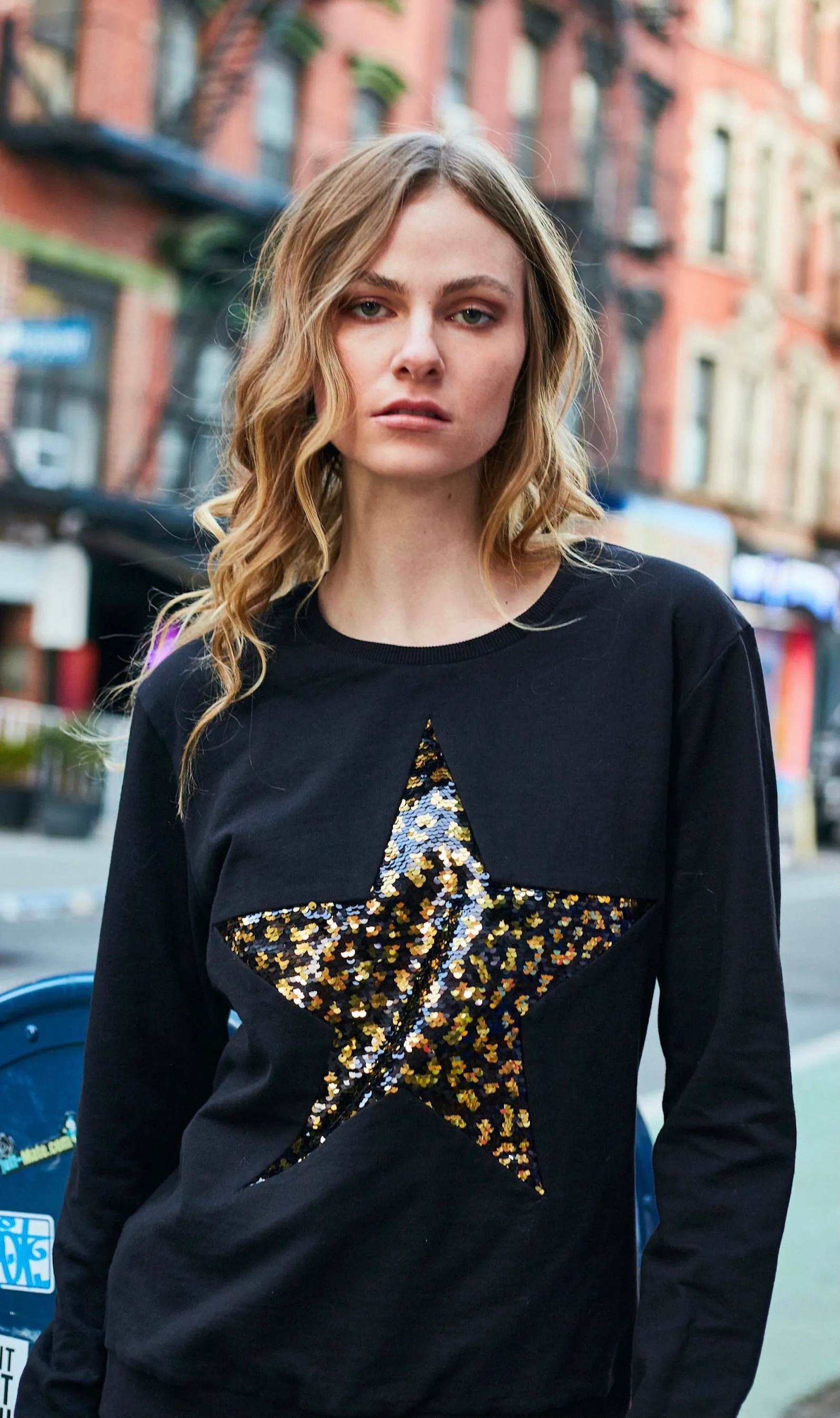 Any Old Iron Damen Leopard Großer Stern Sweatshirt