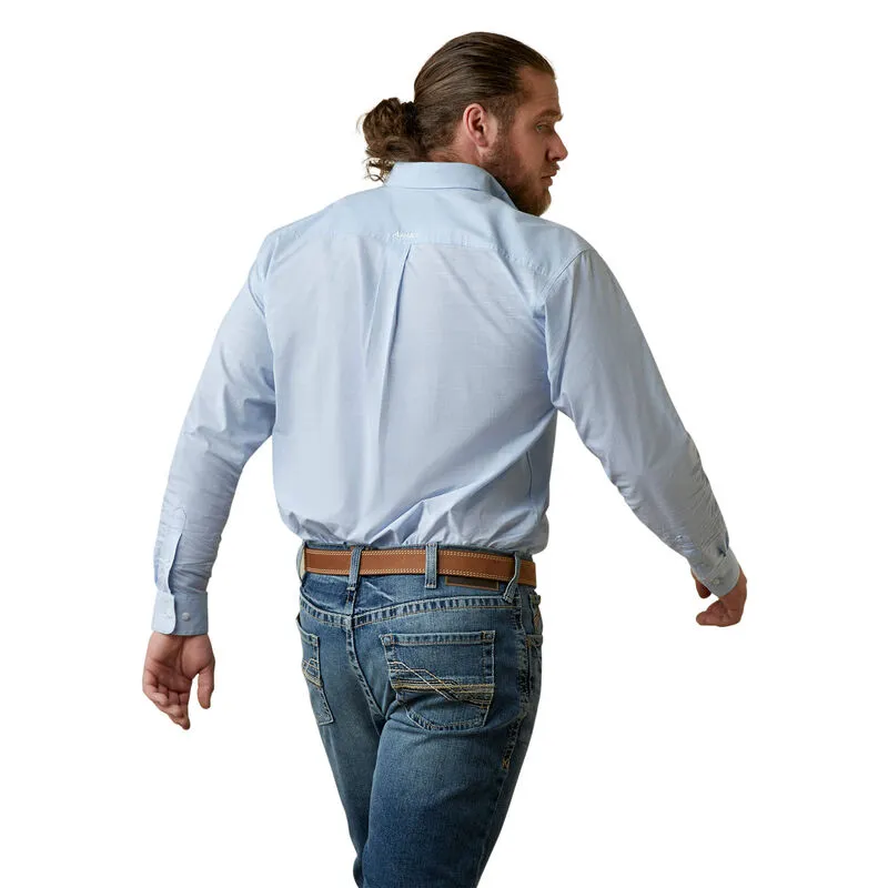 Ariat Solid Slub Classic Fit Hemd in Chambrey Blau Ariat Kleidung
