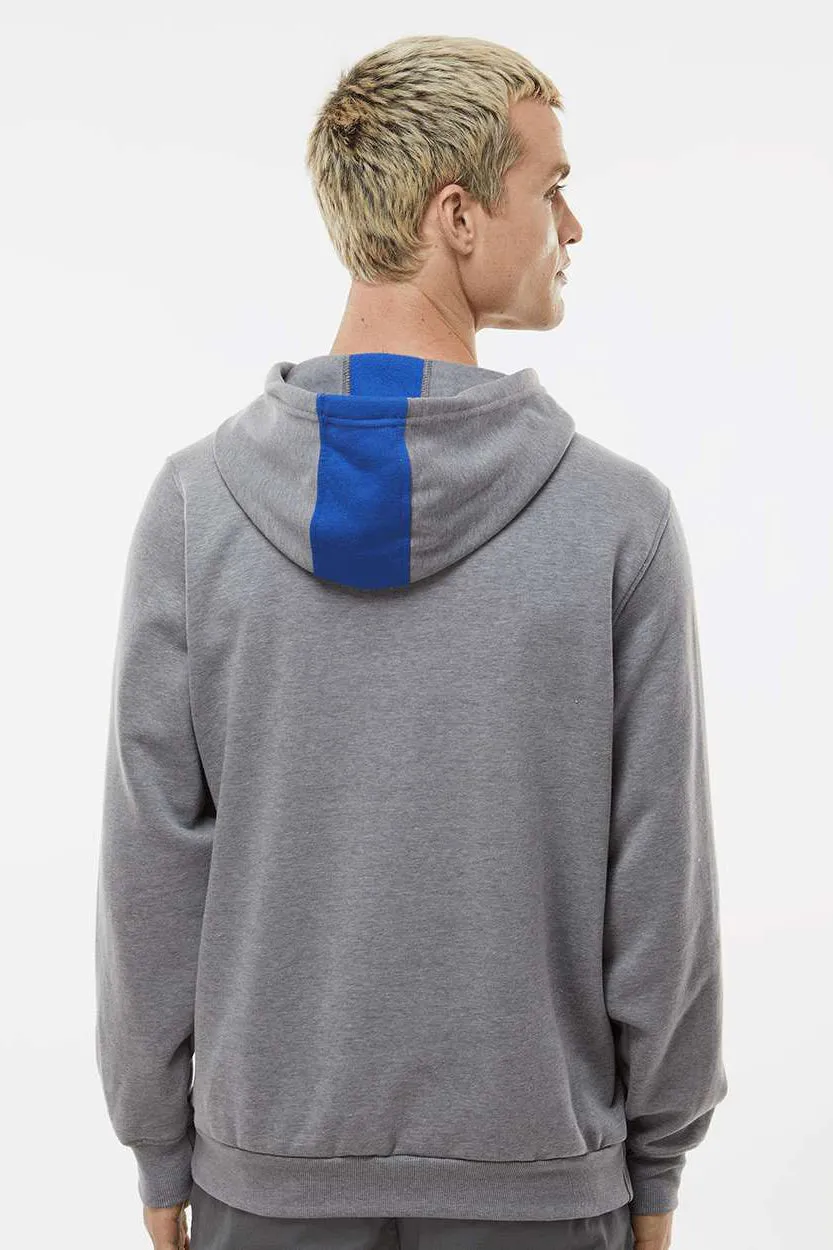Augusta Sportswear Herren Eco Revive 3-Jahreszeiten Fleece Kapuzenpullover Hoodie mit Kangaroo-Tasche - Königsblau/Meliertes Grau