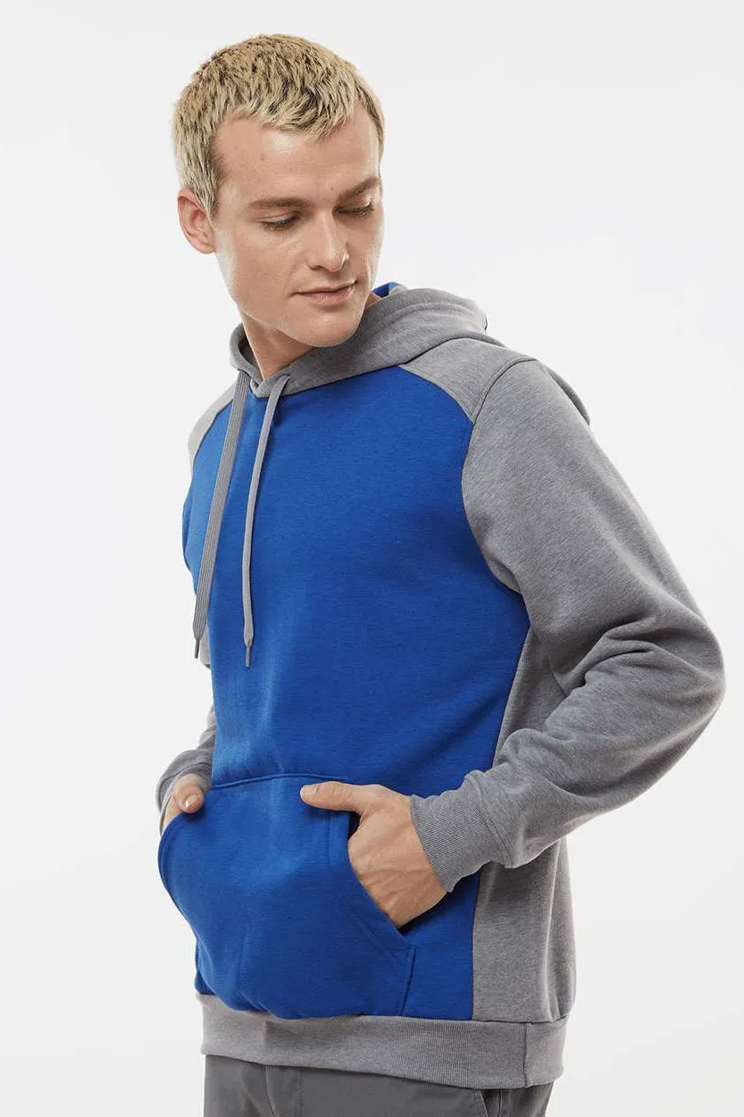 Augusta Sportswear Herren Eco Revive 3-Jahreszeiten Fleece Kapuzenpullover Hoodie mit Kangaroo-Tasche - Königsblau/Meliertes Grau