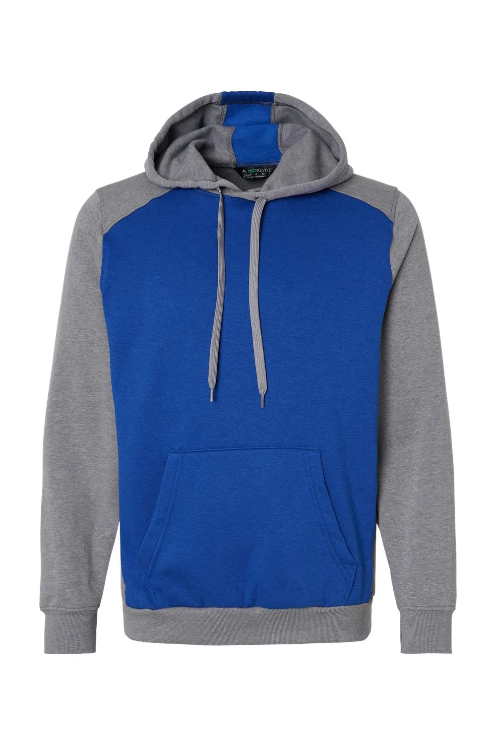 Augusta Sportswear Herren Eco Revive 3-Jahreszeiten Fleece Kapuzenpullover Hoodie mit Kangaroo-Tasche - Königsblau/Meliertes Grau