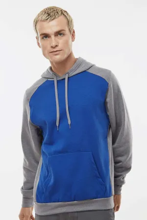Augusta Sportswear Herren Eco Revive 3-Jahreszeiten Fleece Kapuzenpullover Hoodie mit Kangaroo-Tasche - Königsblau/Meliertes Grau