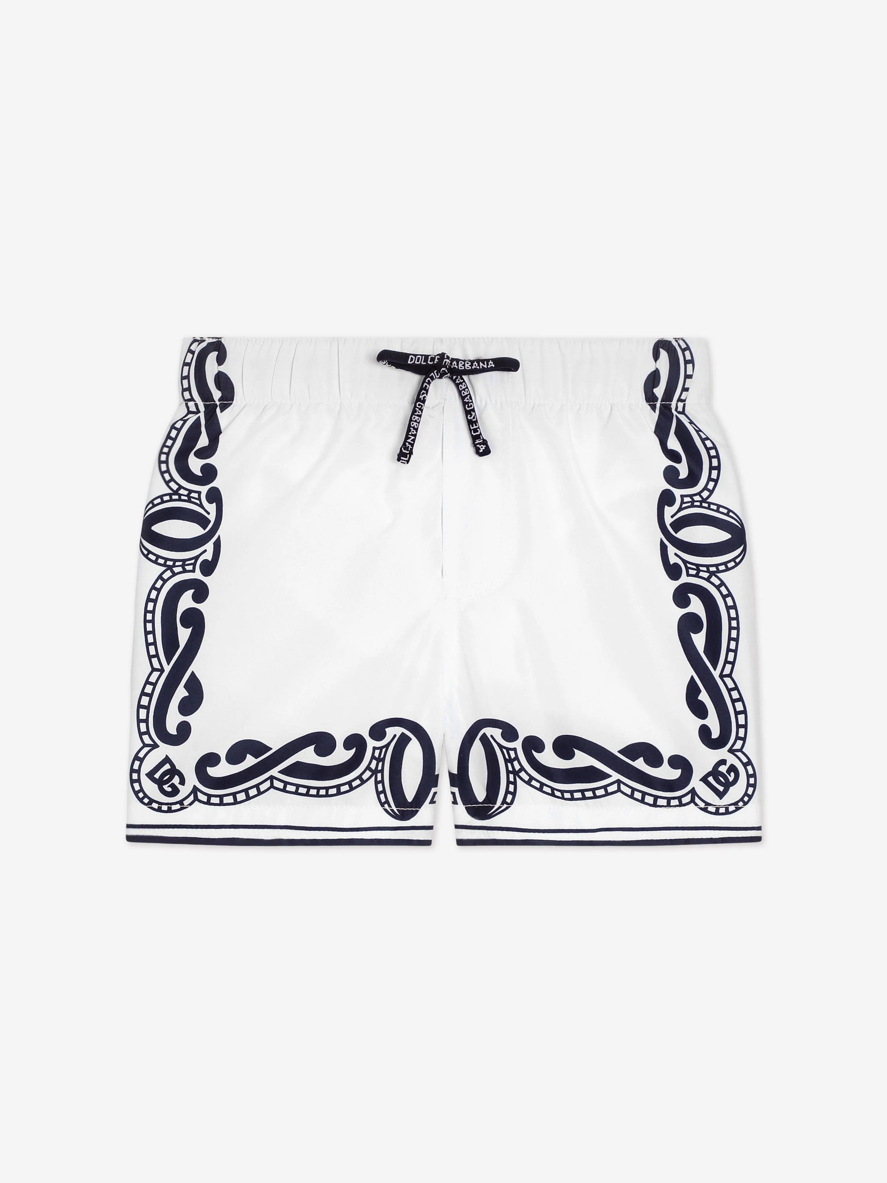 Baby Boys Bandana Print Badeshorts in Weiß
