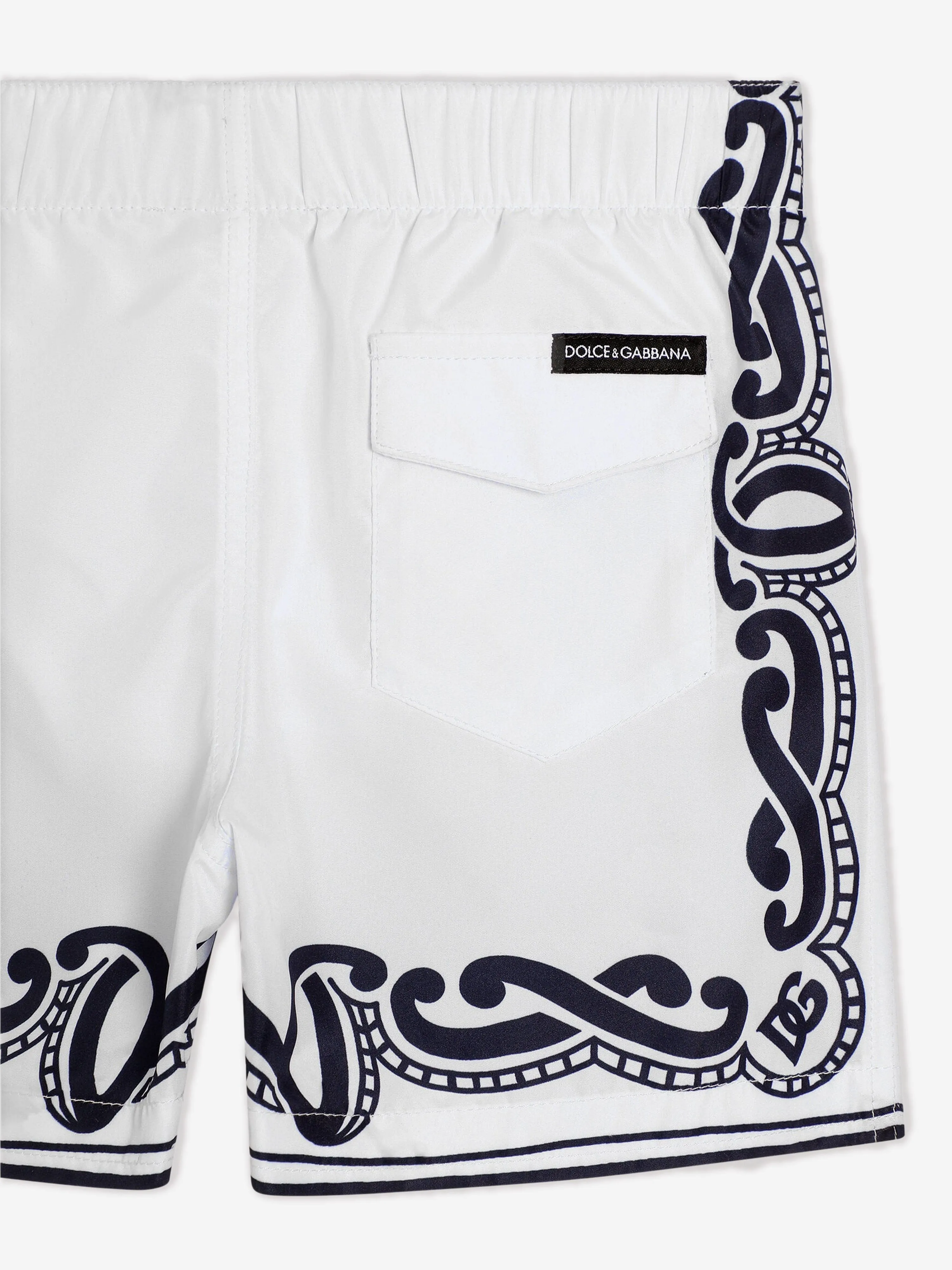 Baby Boys Bandana Print Badeshorts in Weiß