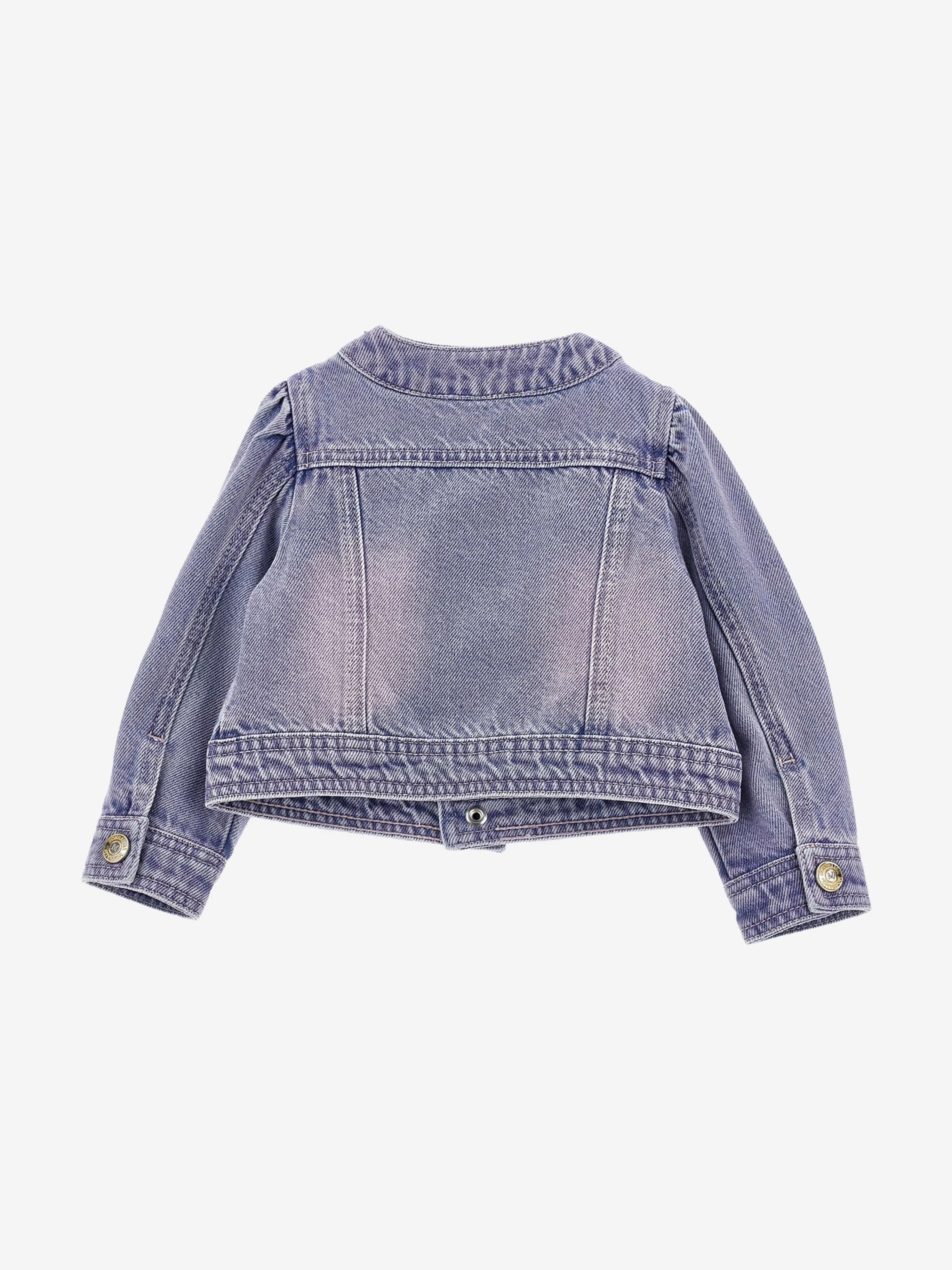 Baby Girls Rose Fleece Denim Jacke in Blau