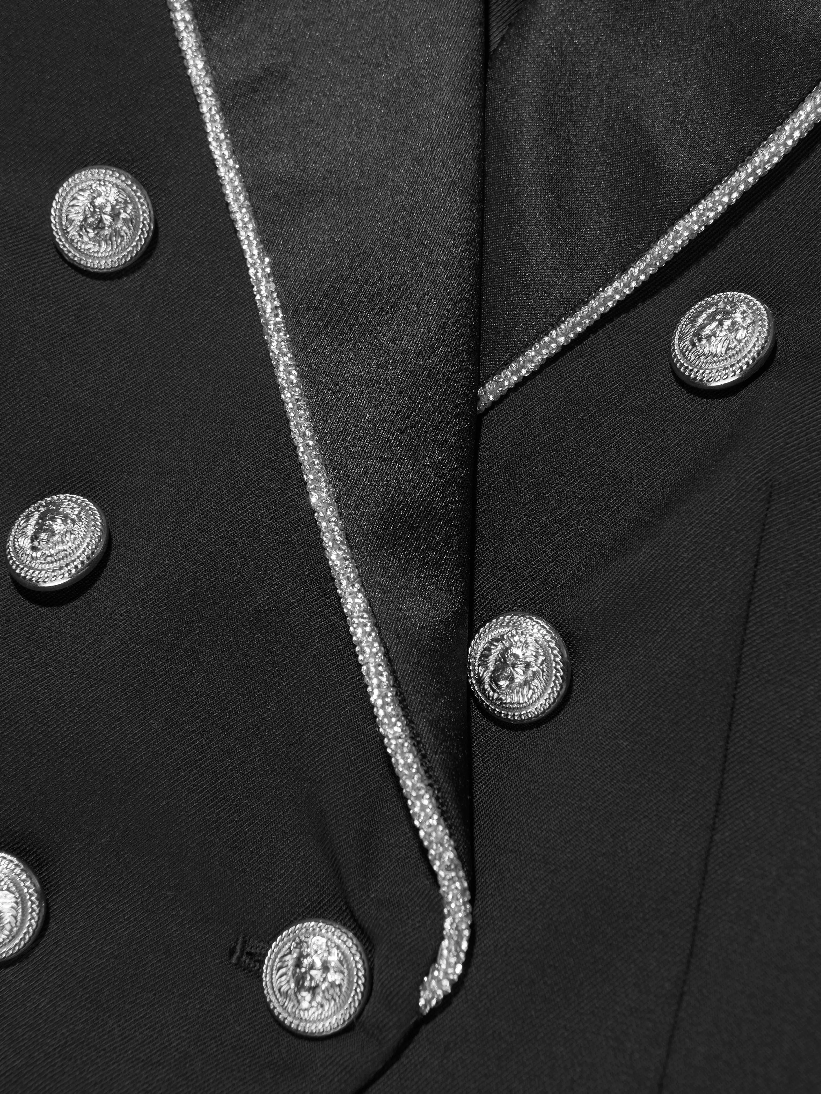 Balmain Mädchen Wollanzug Jacke in Schwarz