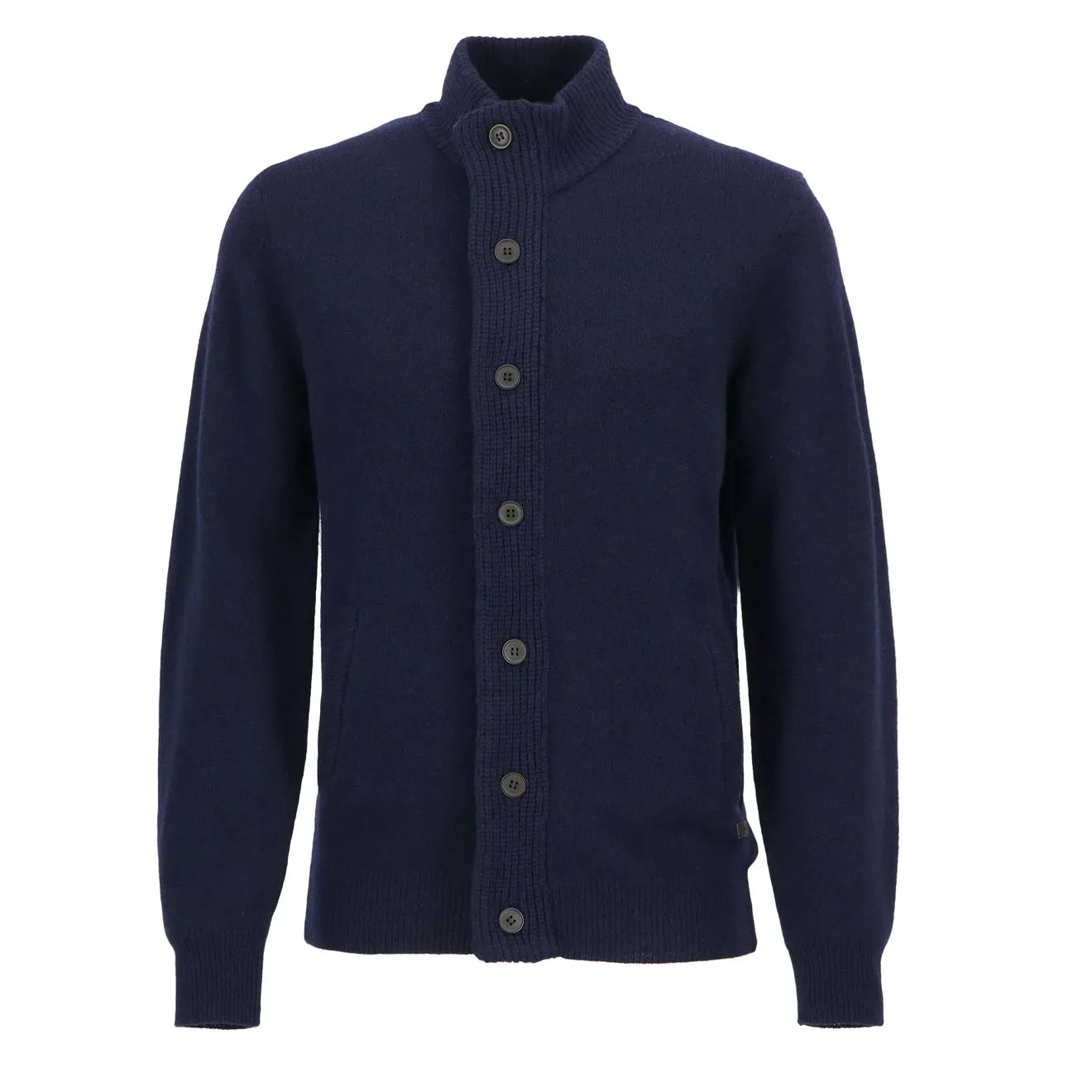 Barbour Essential Patch Zip Through Strickpullover Marineblau