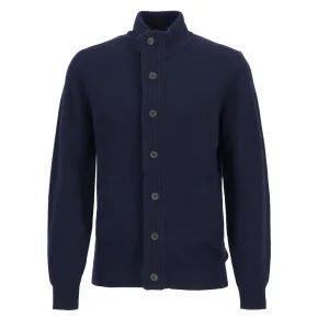 Barbour Essential Patch Zip Through Strickpullover Marineblau