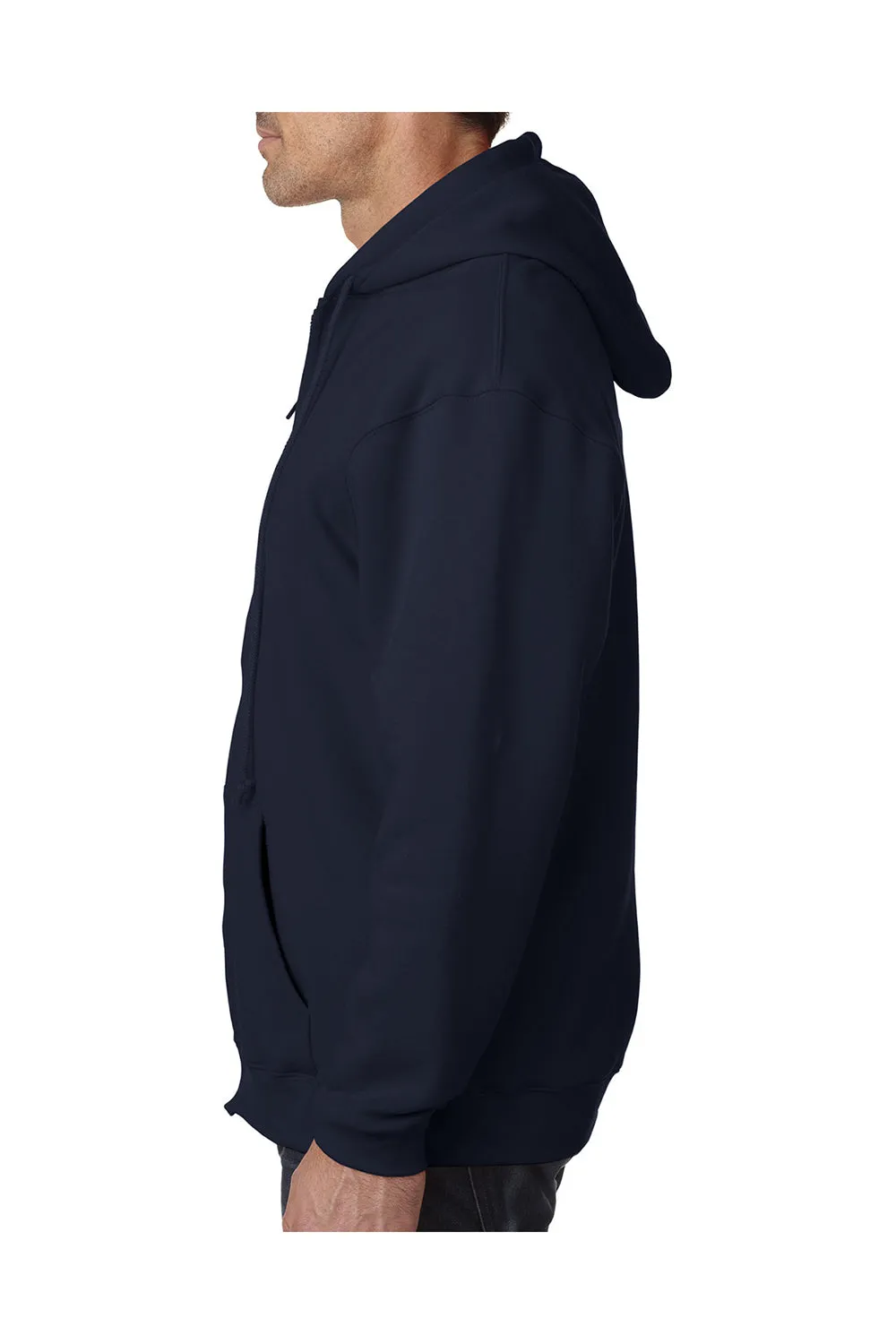 Bayside Herren Thermo-gefütterte Kapuzenjacke mit Reißverschluss und Taschen - Schwarz