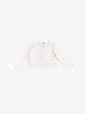 BCBGMAXAZRIA Mädchen Tweed Jacke in Elfenbein