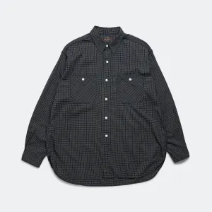 Beams Clothing WORK Wollkarohemd - Grün