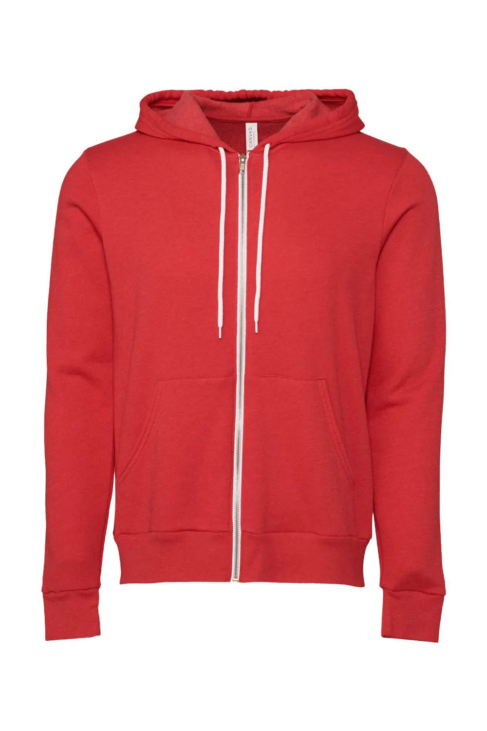Bella   Canvas Herren Fleece Full-Zip Kapuzenpullover mit Taschen - Heather Rot