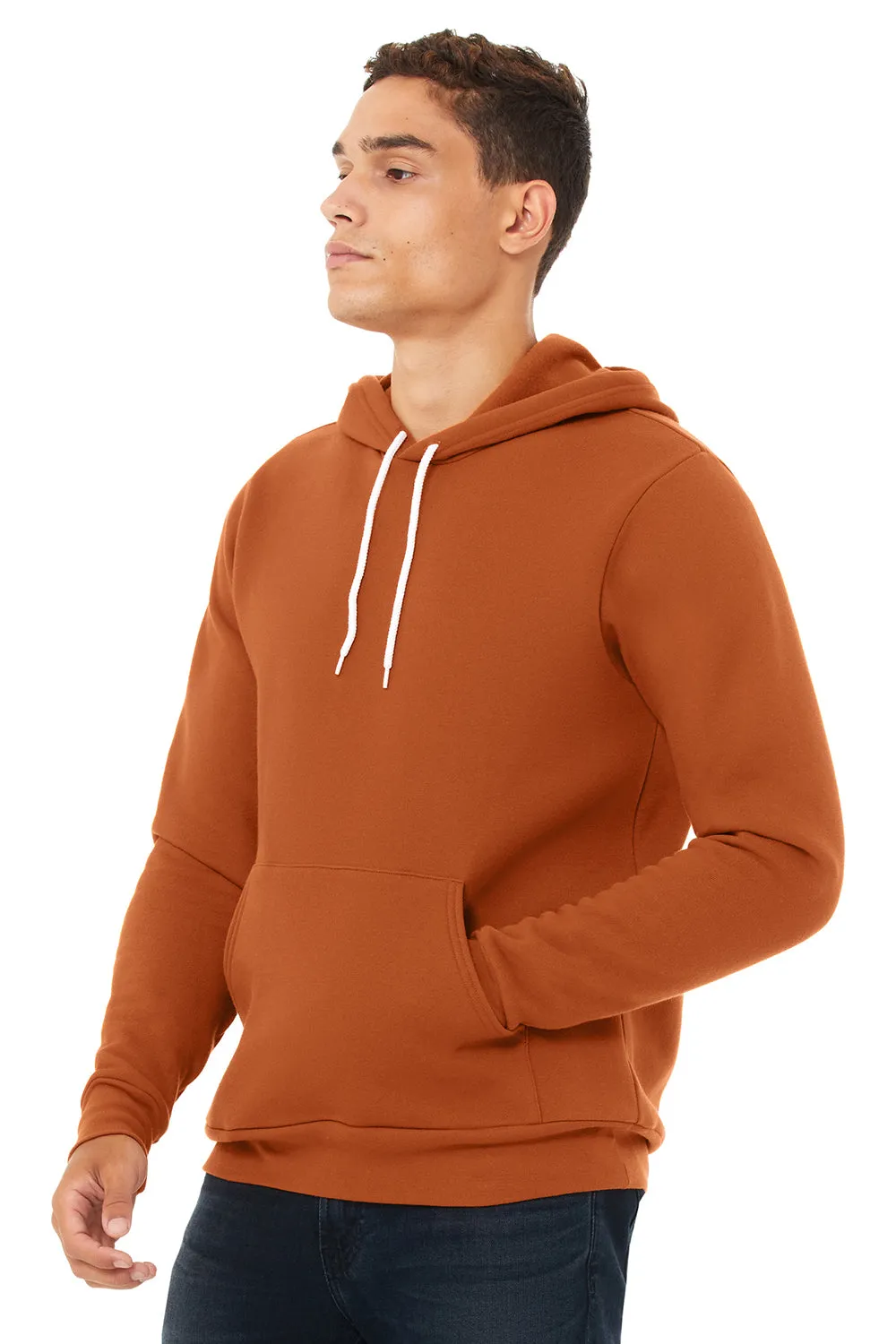 Bella   Canvas Herren Sponge Fleece Kapuzenpullover mit Kangaroo-Tasche - Herbstorange