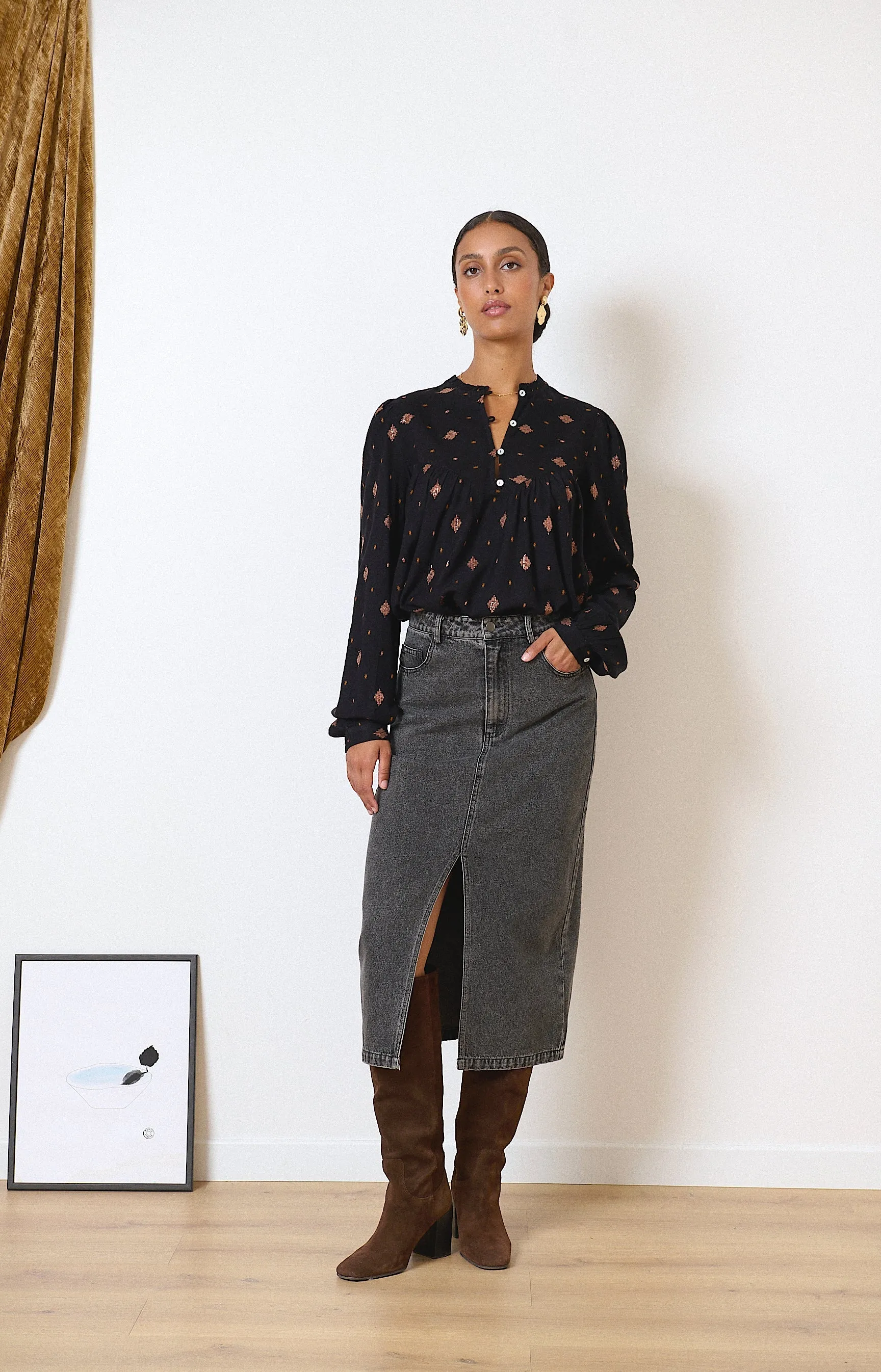 Bluse Bluse Perle Schwarz Kleidung_Garance