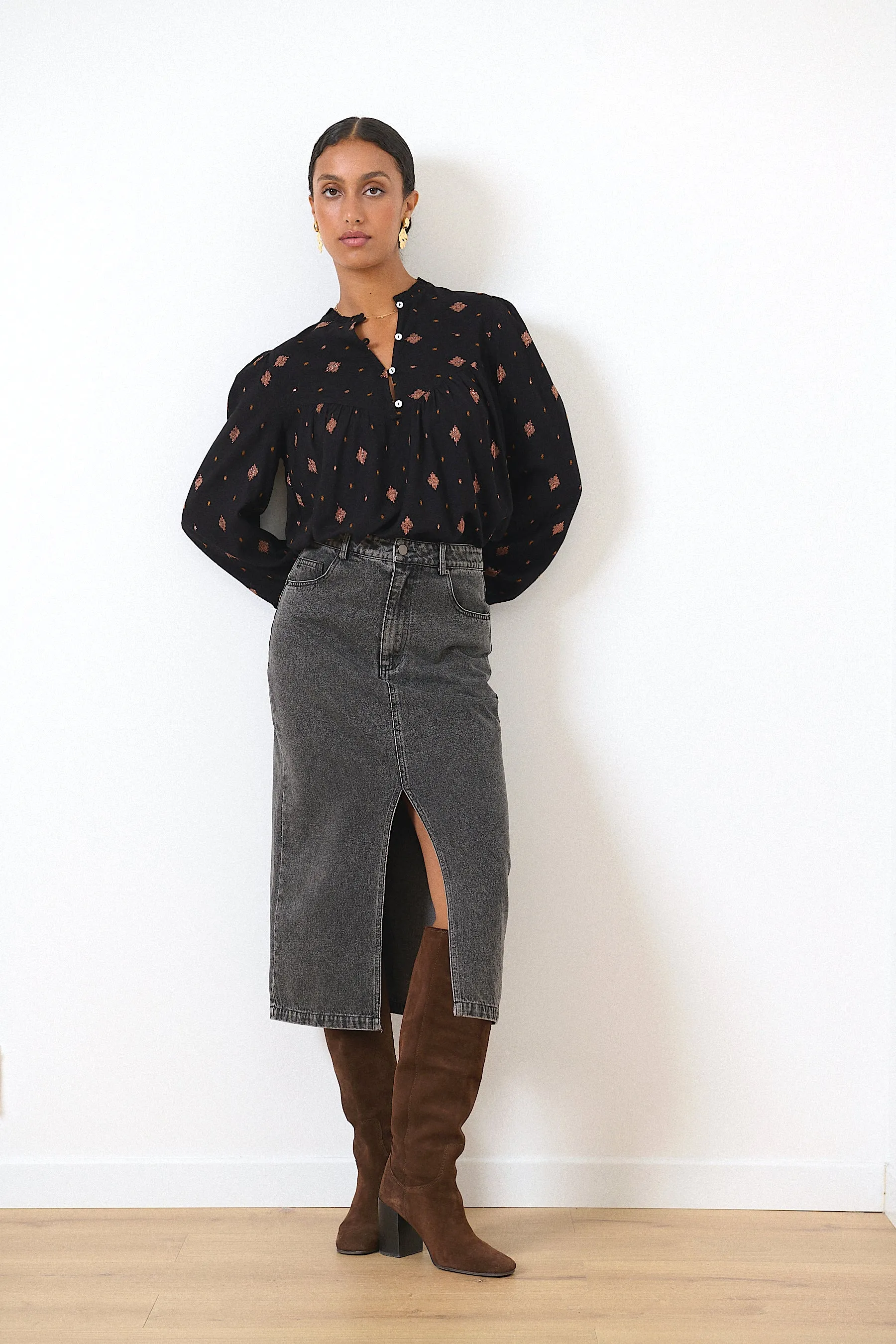 Bluse Bluse Perle Schwarz Kleidung_Garance