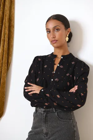 Bluse Bluse Perle Schwarz Kleidung_Garance