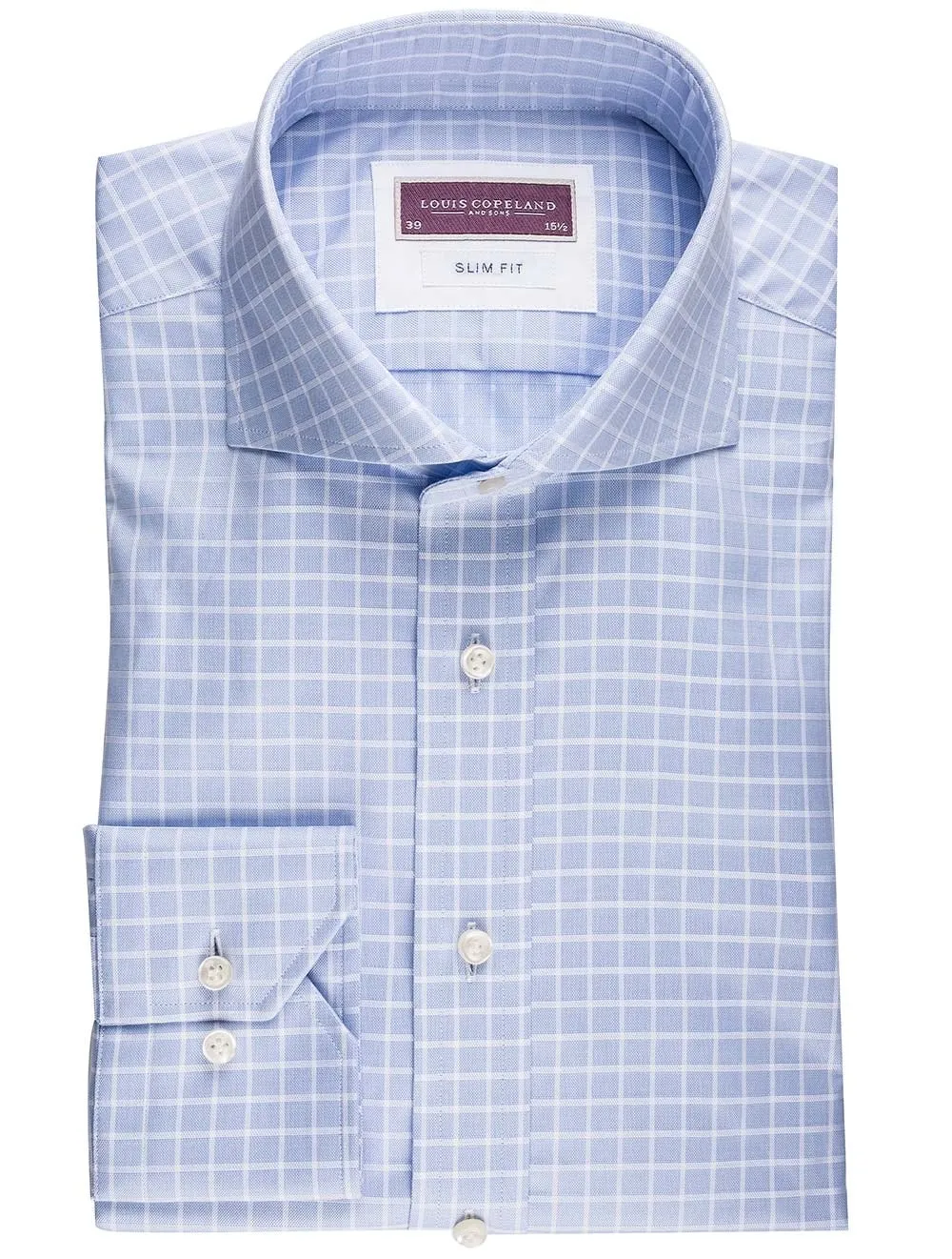 Blue Box Check Slim Fit Hemd Blau/schmal