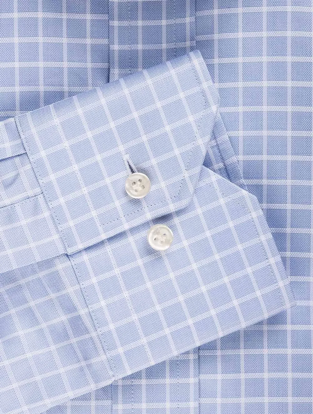 Blue Box Check Slim Fit Hemd Blau/schmal