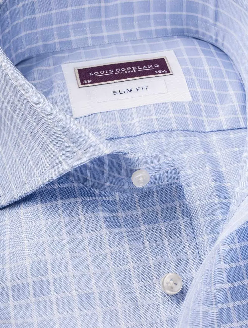 Blue Box Check Slim Fit Hemd Blau/schmal