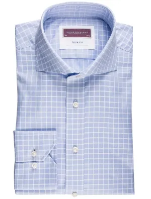 Blue Box Check Slim Fit Hemd Blau/schmal