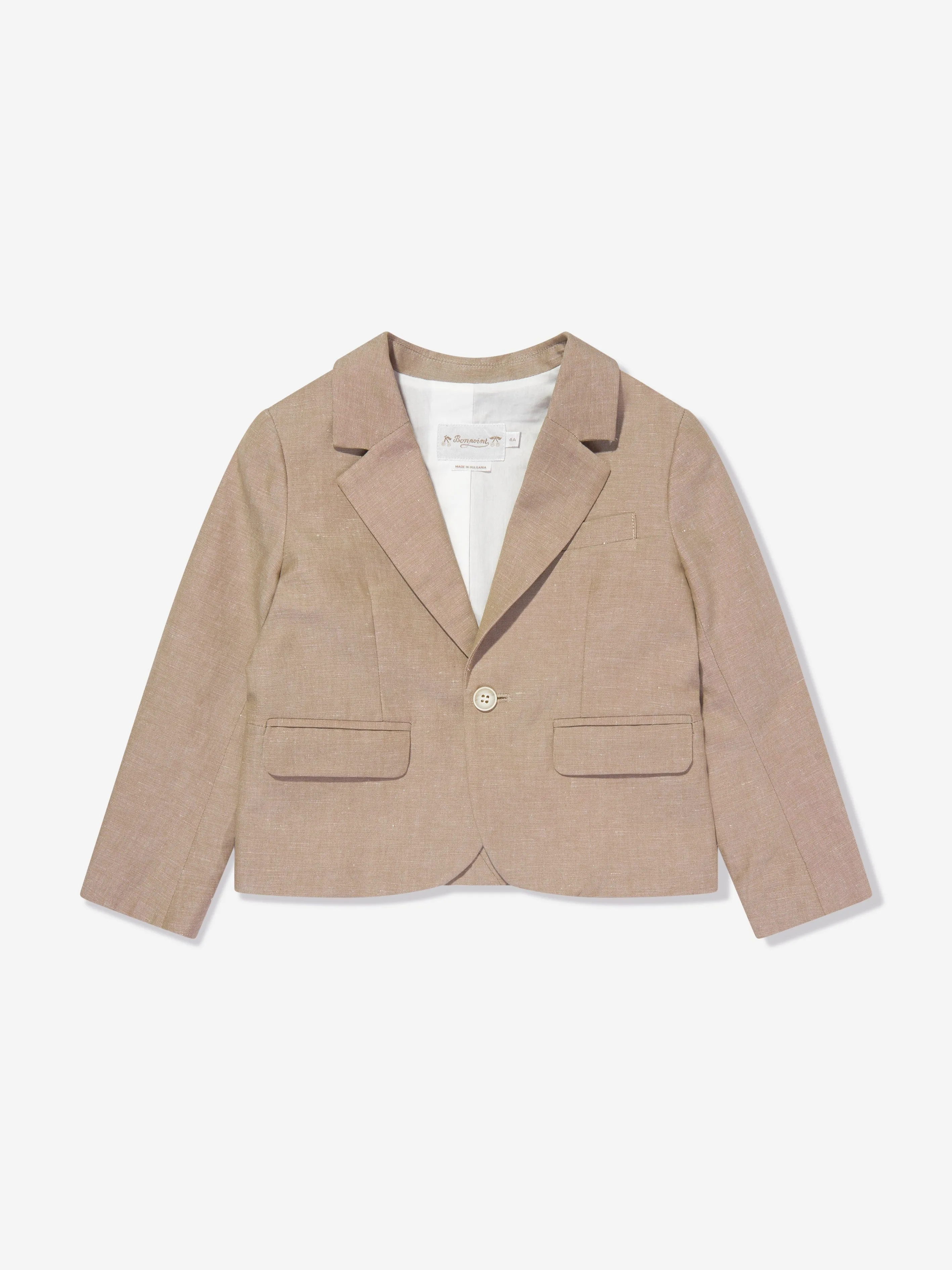 Bonpoint Boys Leinen Aristide Blazer in Braun