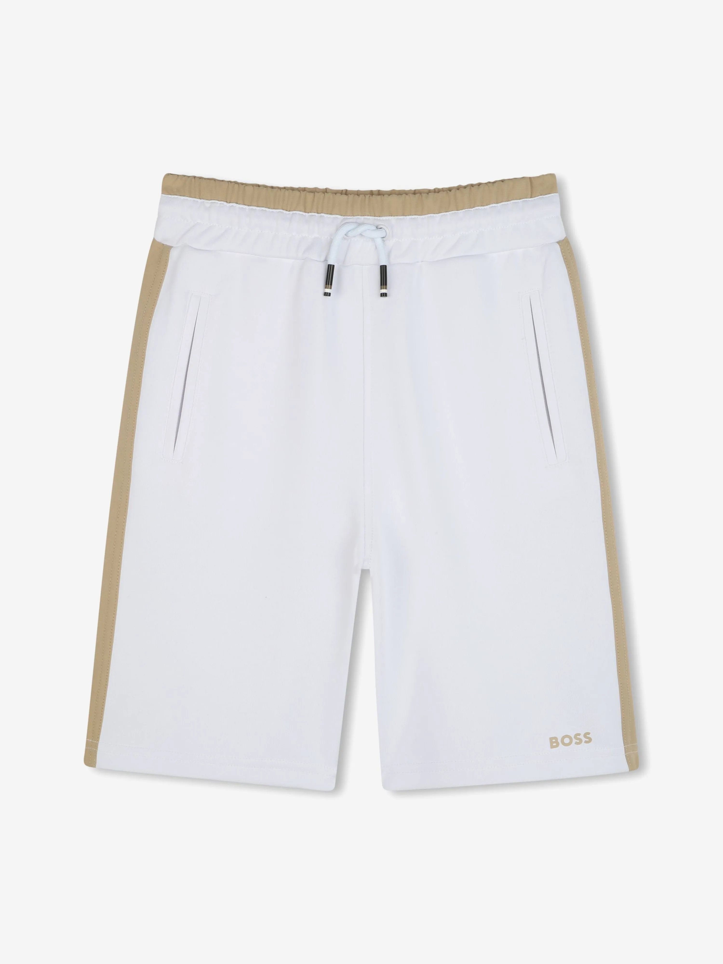 BOSS Boys Logo Bermuda Shorts in Weiß