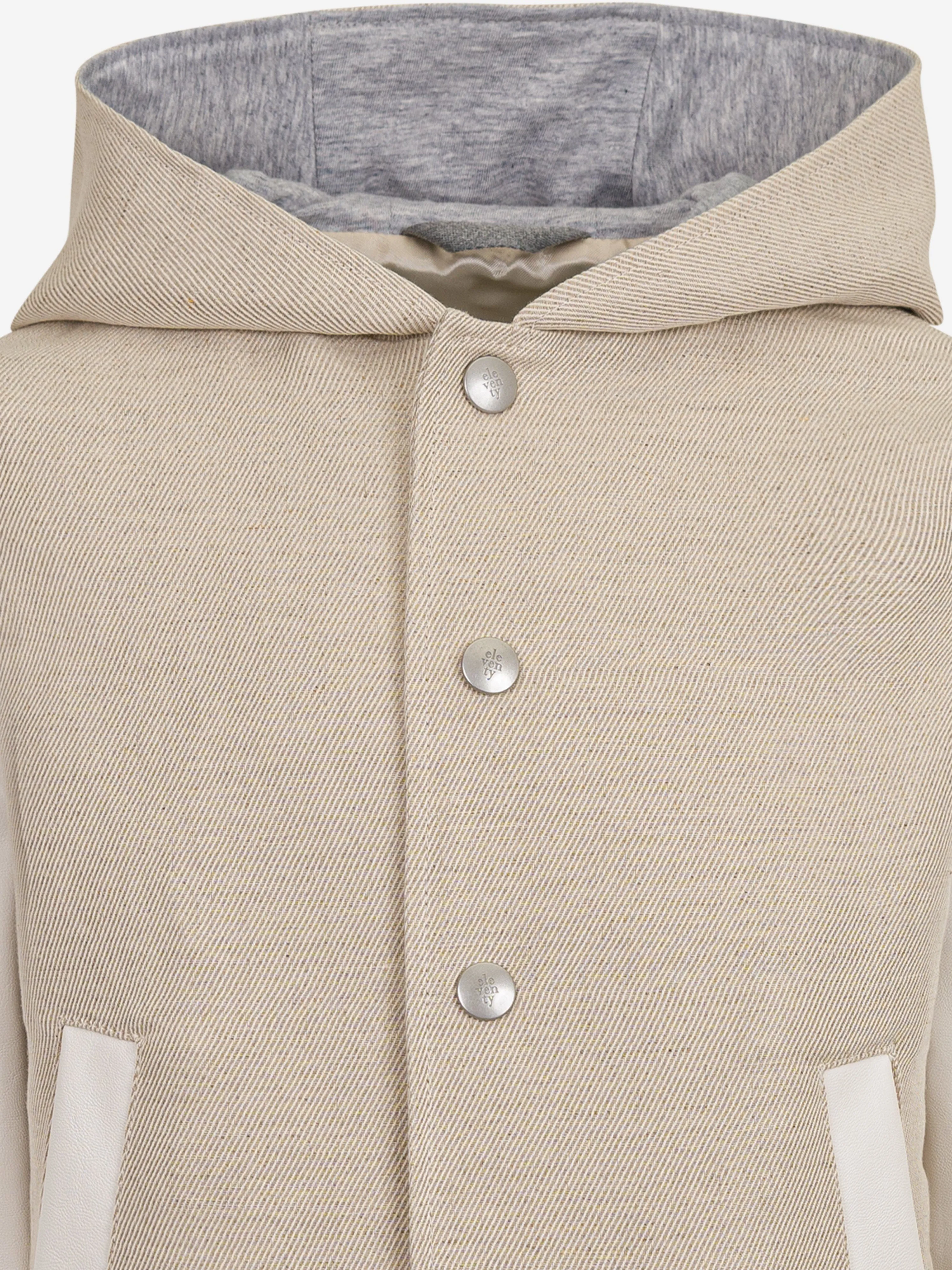 Jungen Kapuzen-Bomberjacke in Beige